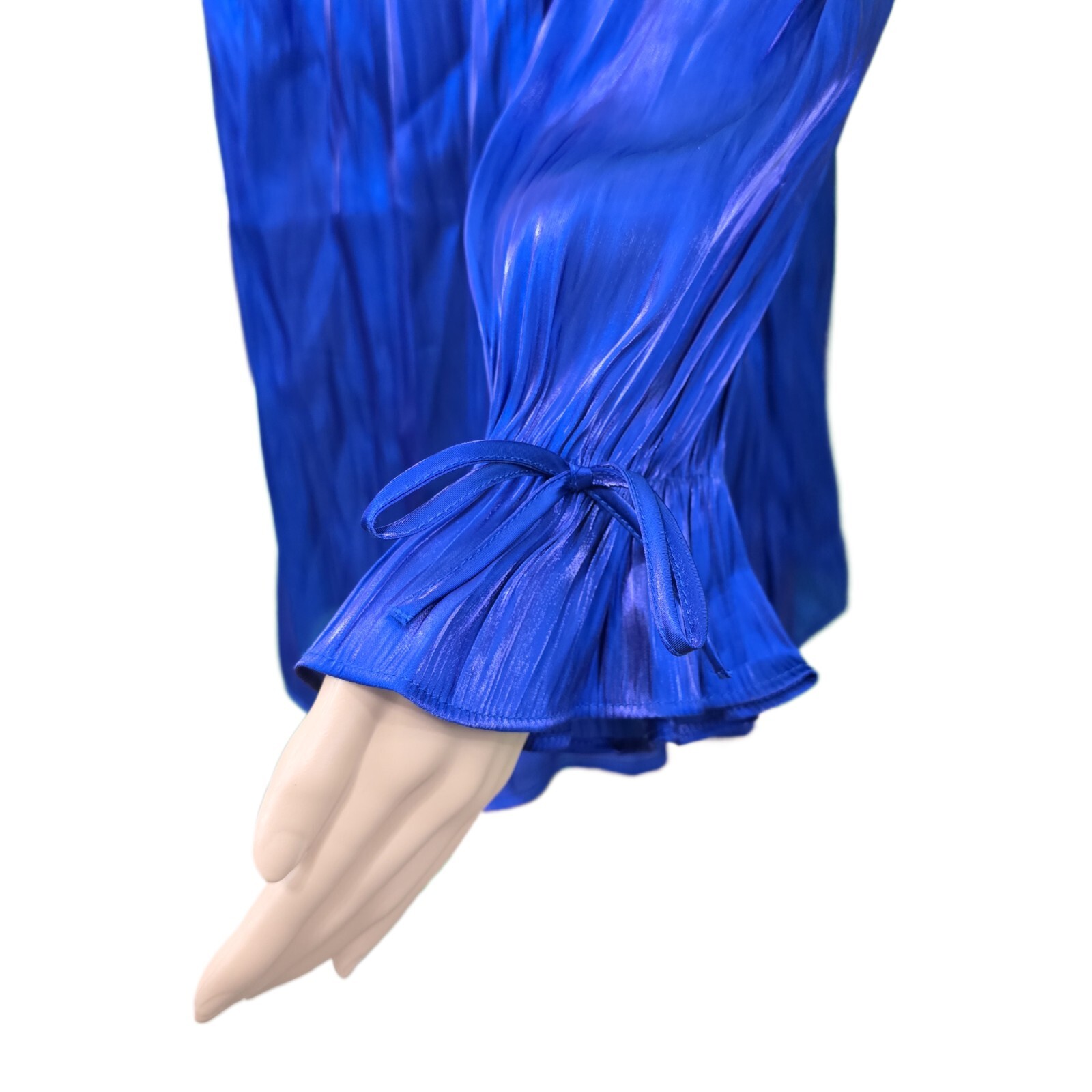 Cato Women’s Blue Faux Satin Ruffle Top - Size 22/24 US