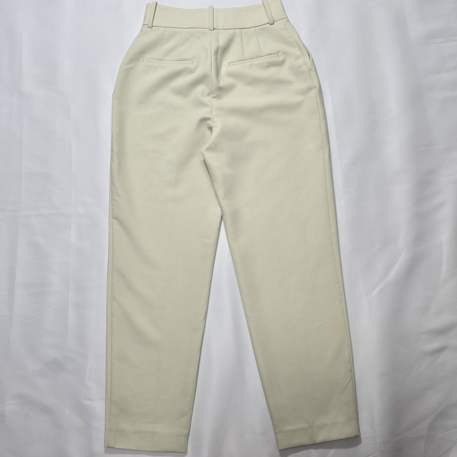 Zara Women’s High Waist Cream Ivory Ankle Dress Pants Size S