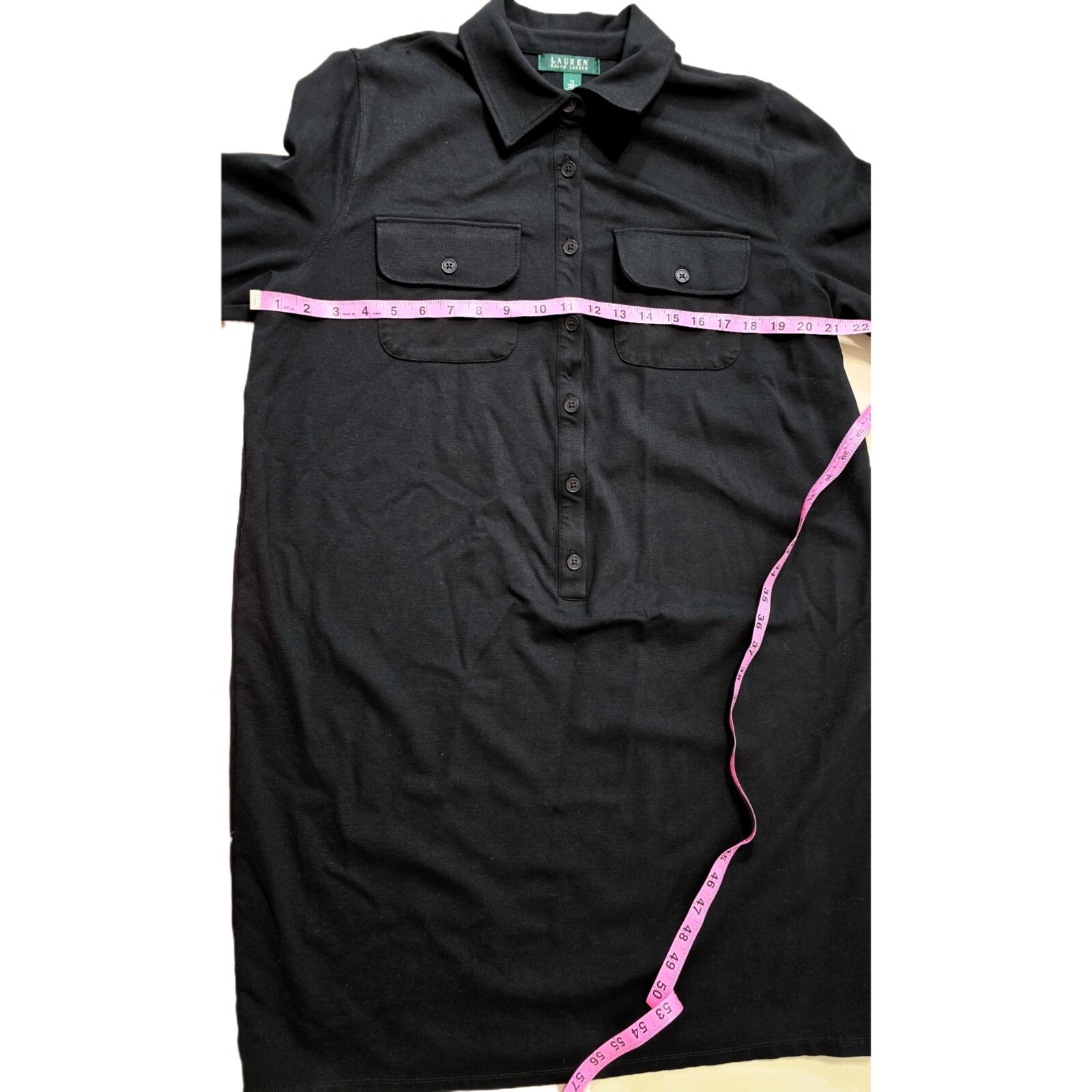 Lauren Ralph Lauren Women’s Black Long Sleeve Collared Dress, Size 1X.