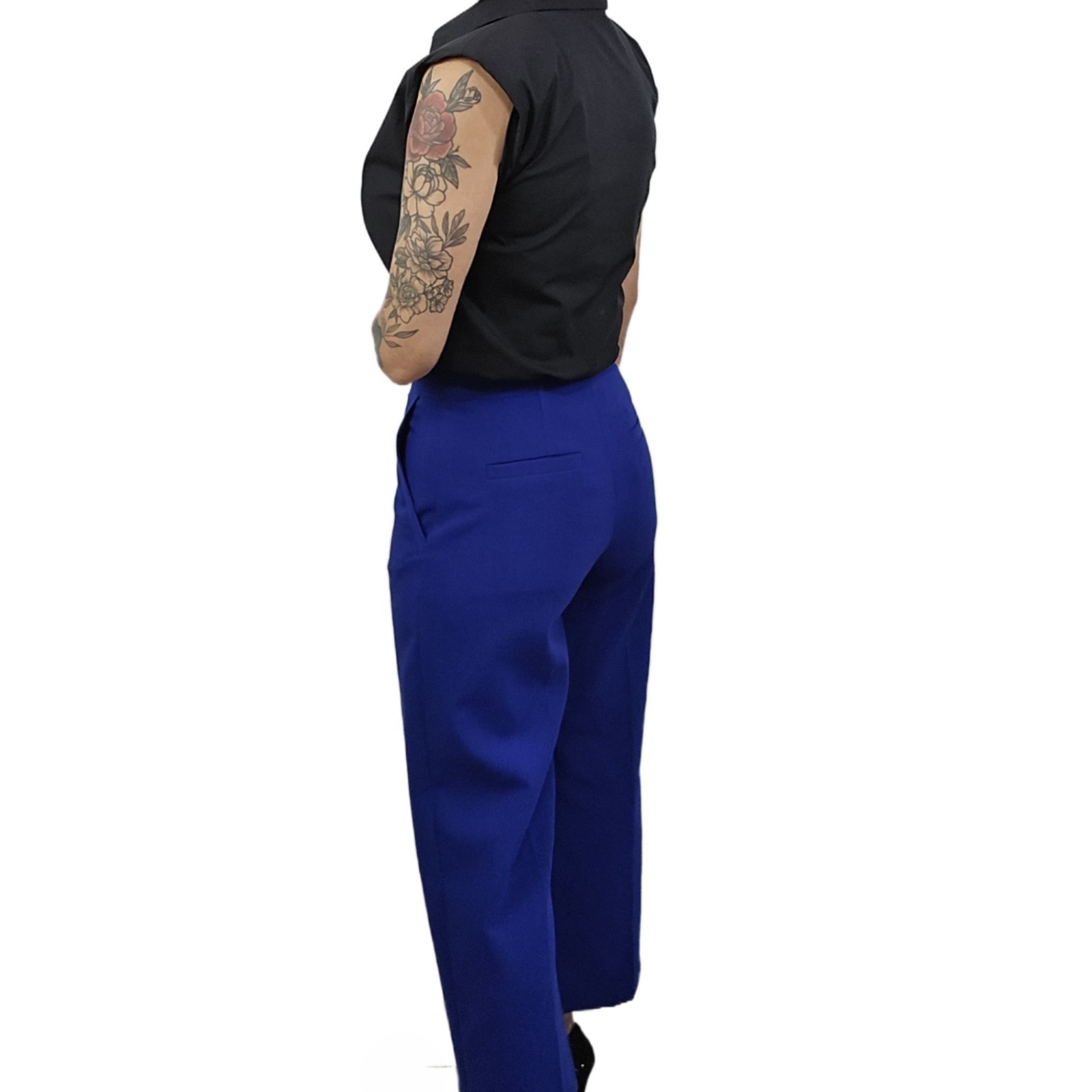 COS Women’s Blue Wool Blend Cropped Ankle Pants Size 6 – Tailored Pockets