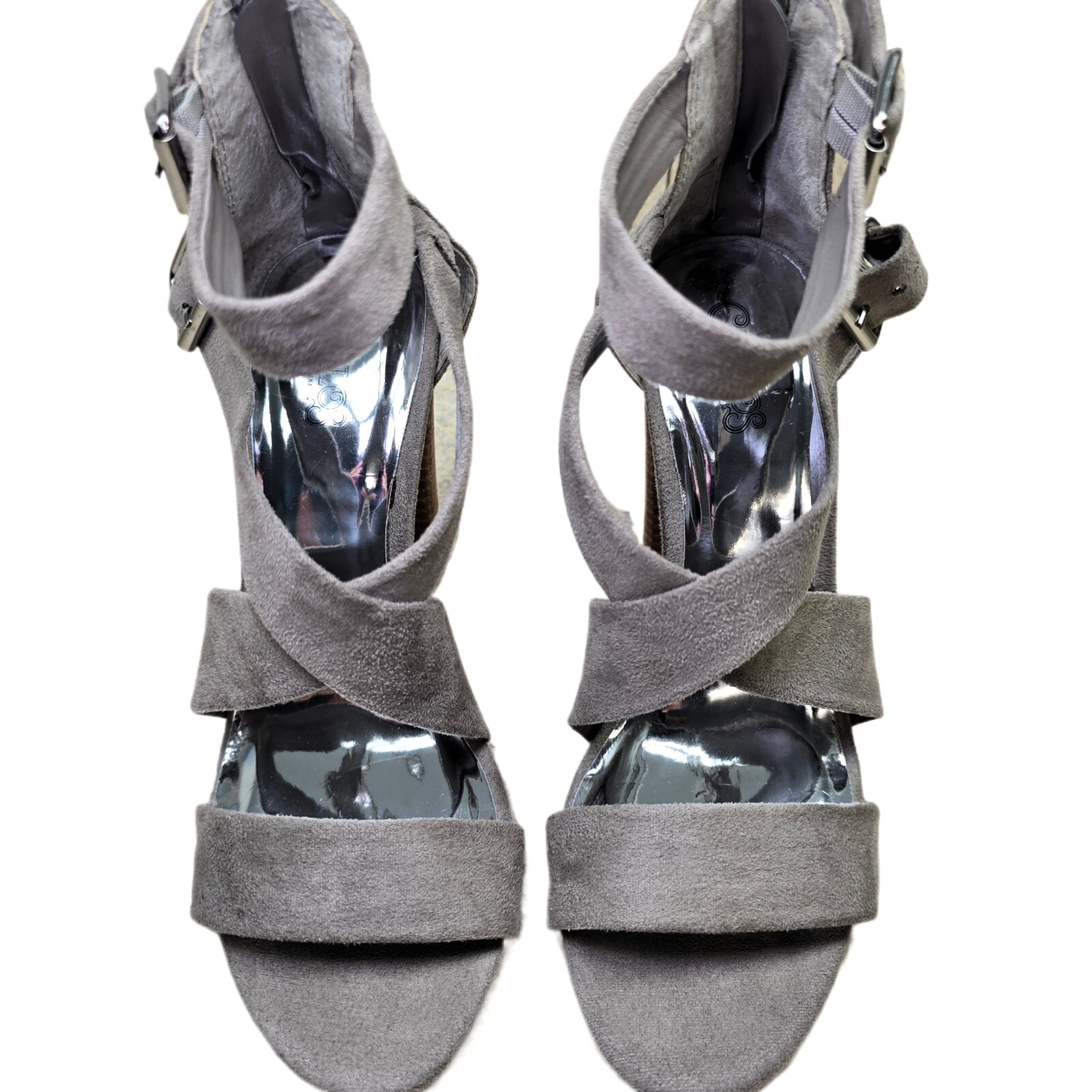 Carlos by Carlos Santana Women's Laura Dress Sandals Size 7.5M - Gray Suede