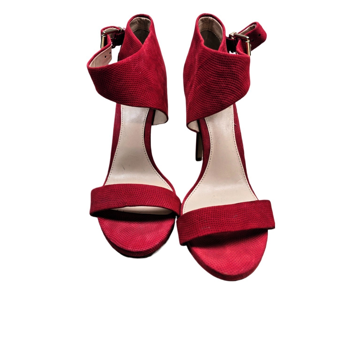 Vince Camuto Red Faux Suede Ankle Cuff Stiletto Heels – US 7.5 M