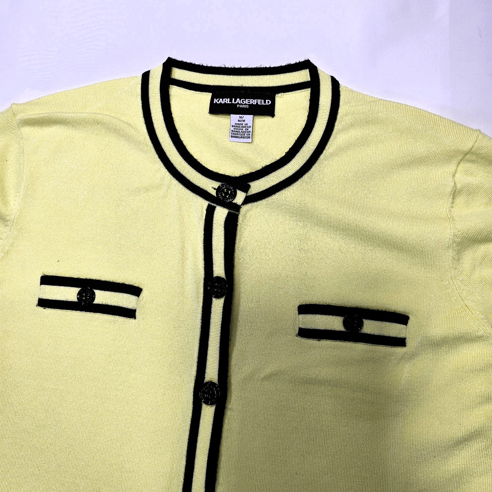 Karl Lagerfeld Paris Sweater Day Dress Long Sleeve Green Black M