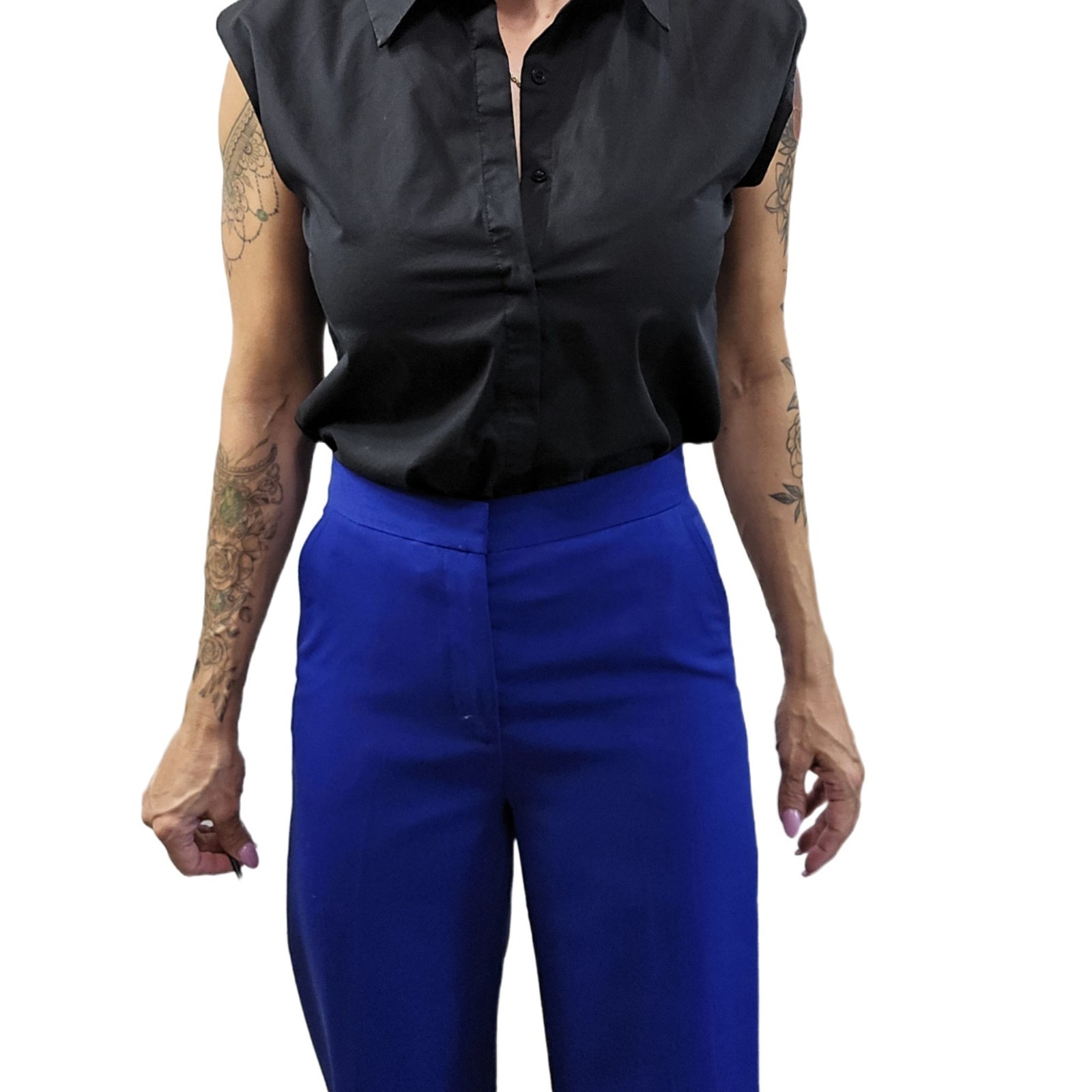 COS Women’s Blue Wool Blend Cropped Ankle Pants Size 6 – Tailored Pockets