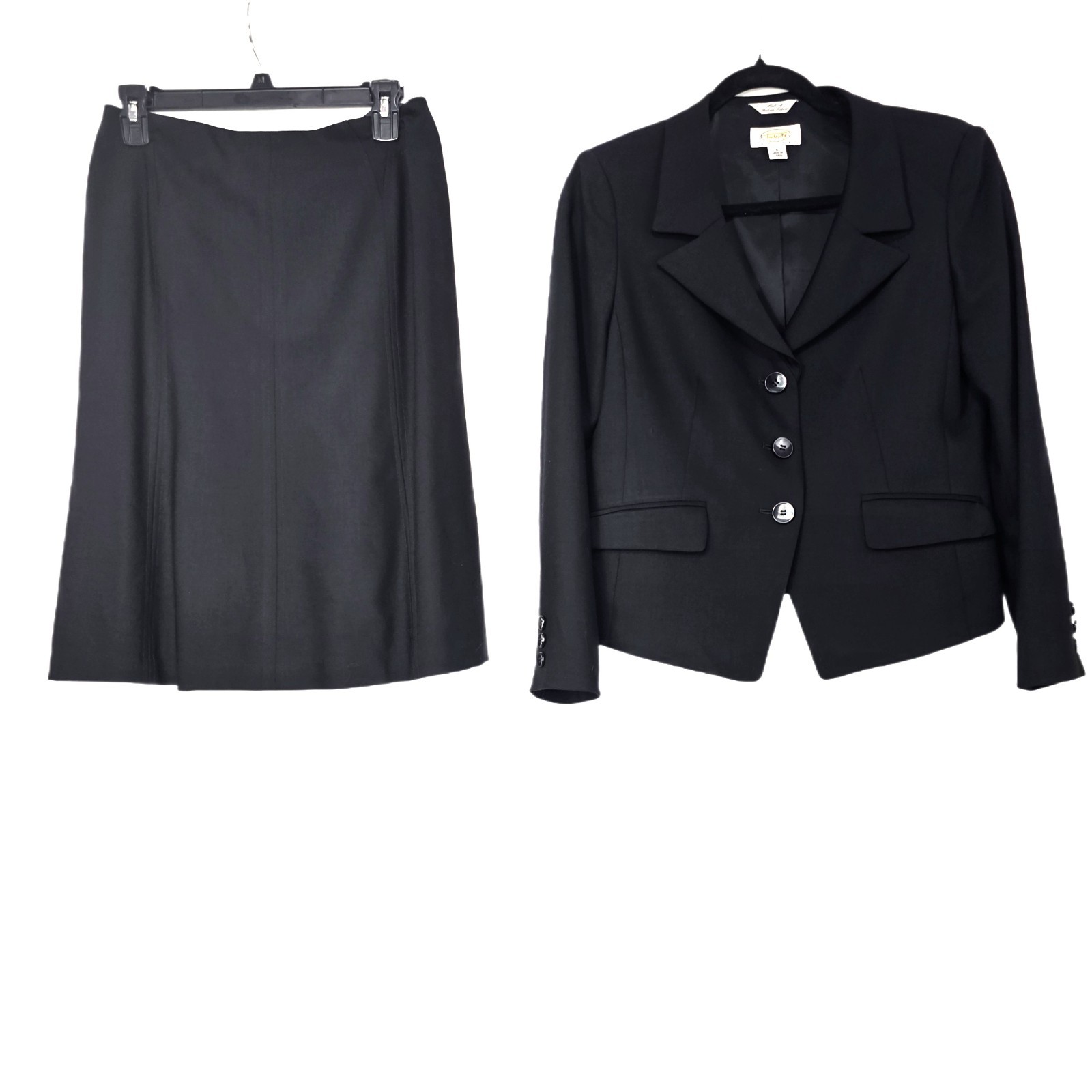 Talbots Women’s Wool Blend Black Business Office Workwear Suit Set 6P