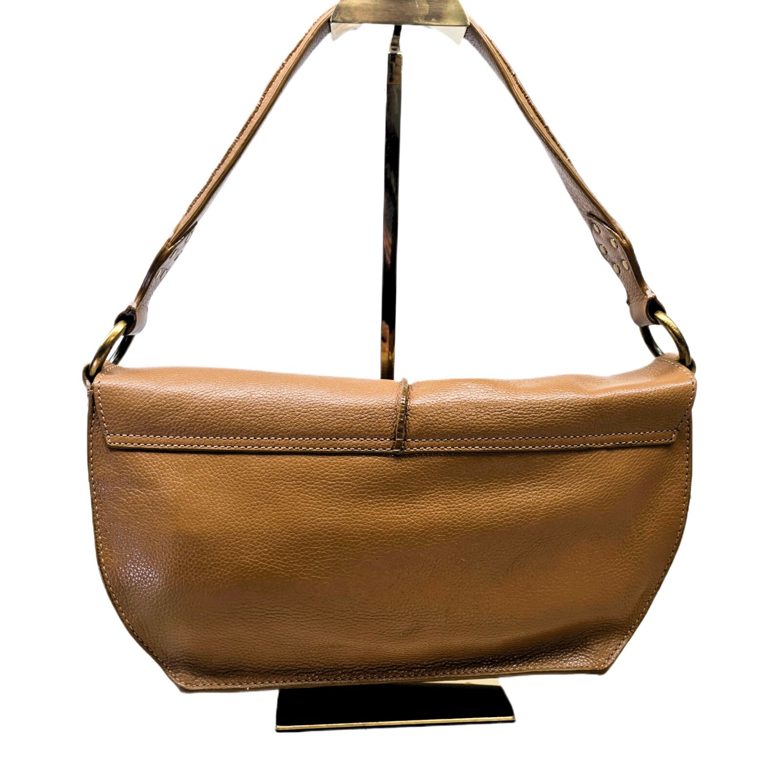 Via Spiga Genuine Leather Shoulder Bag - Caramel