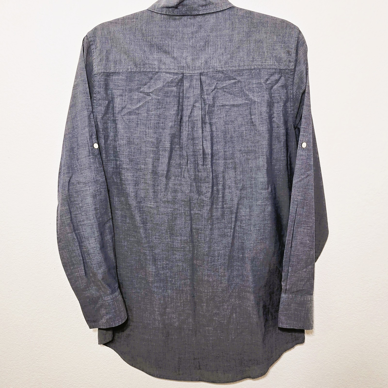 J.Crew Factory Chambray Tunic Top Women’s Size S Light Blue Cotton