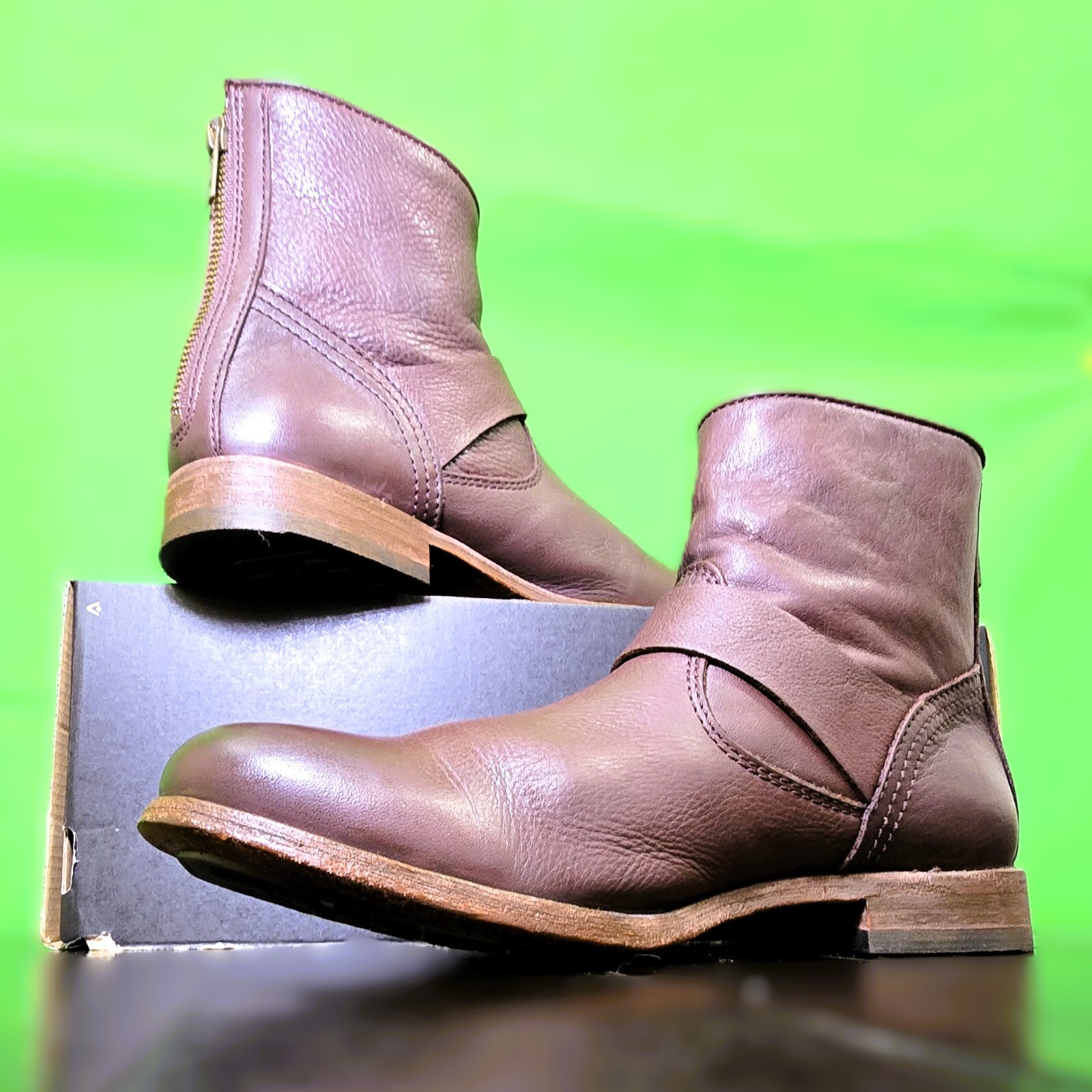 FRYE Women's Tyler-SVL Engineer Ankle Boot, Dark Brown, Size 8.5 B US