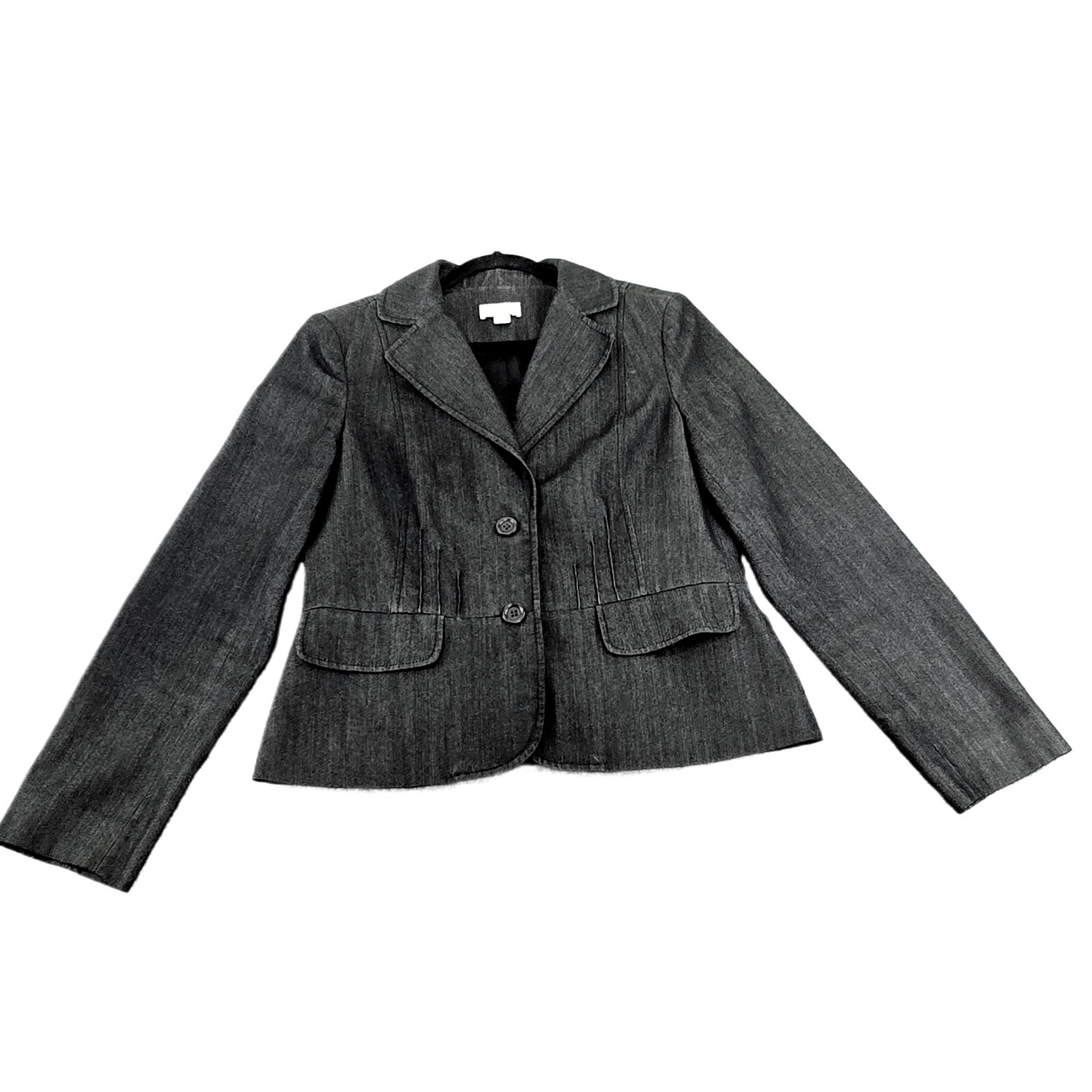LOFT Women’s Blazer, Black, Size 12 – Two-Button, V-Neck, Excellent Condition