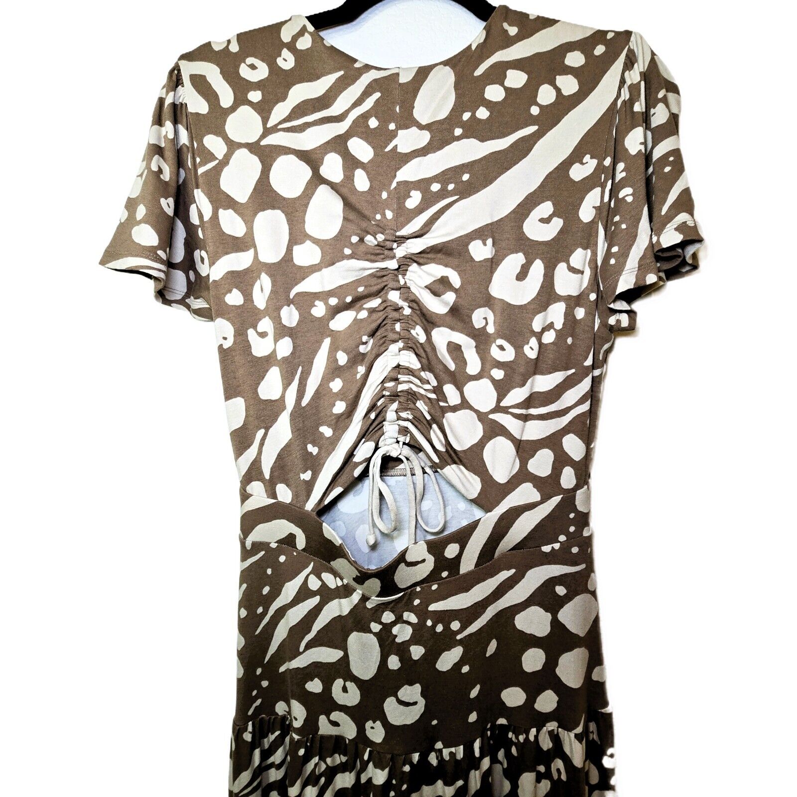 CABI Swoon Dress – Women's S – Soft Stretch Printed Tiered Midi | 6147
