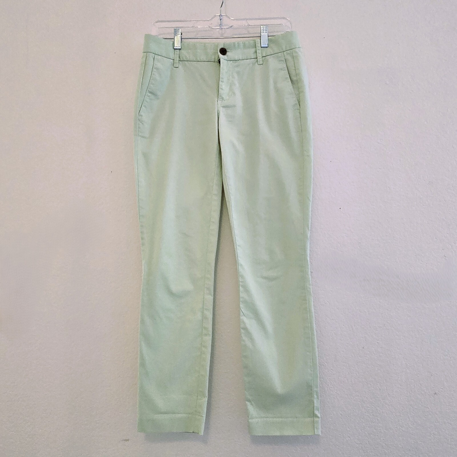 J.Crew Frankie Women's Tapered Chino Pants – Size 0, Stretch, Light Green Twill
