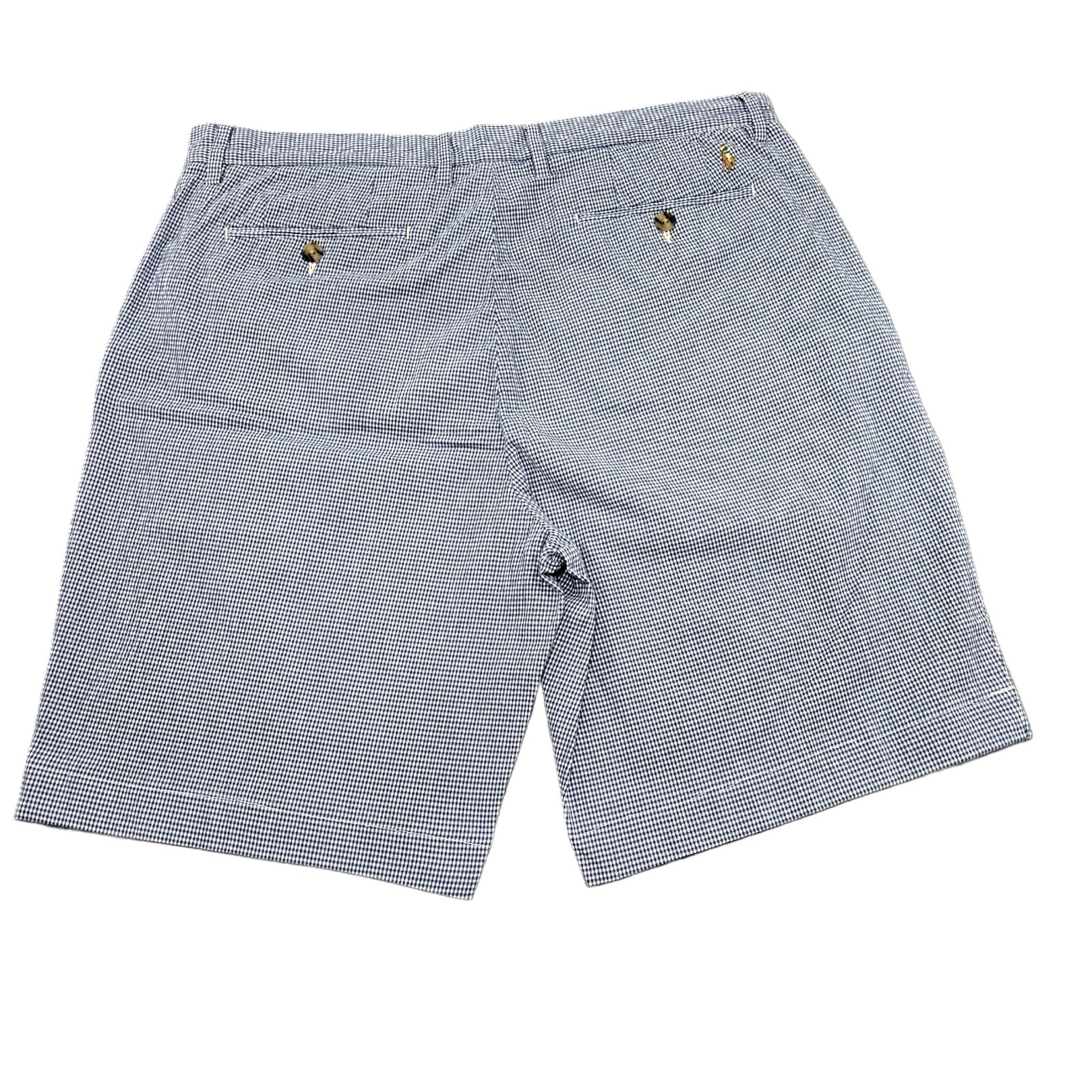 Polo Ralph Lauren Men’s Shorts 36 Blue White Houndstooth Chino Stretch Fit