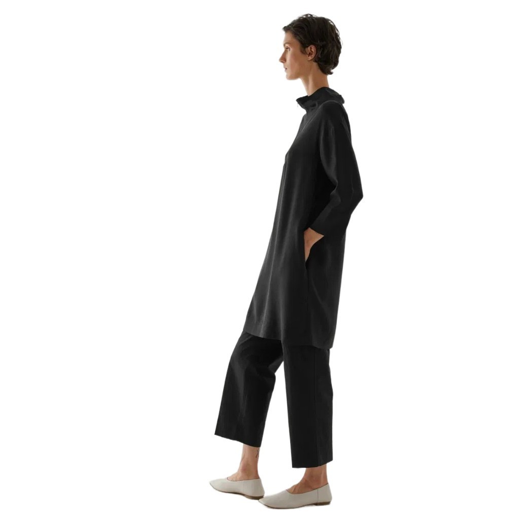 COS Women’s Black Lyocell Utility Dress Size 6 Minimalist Shirt Dress