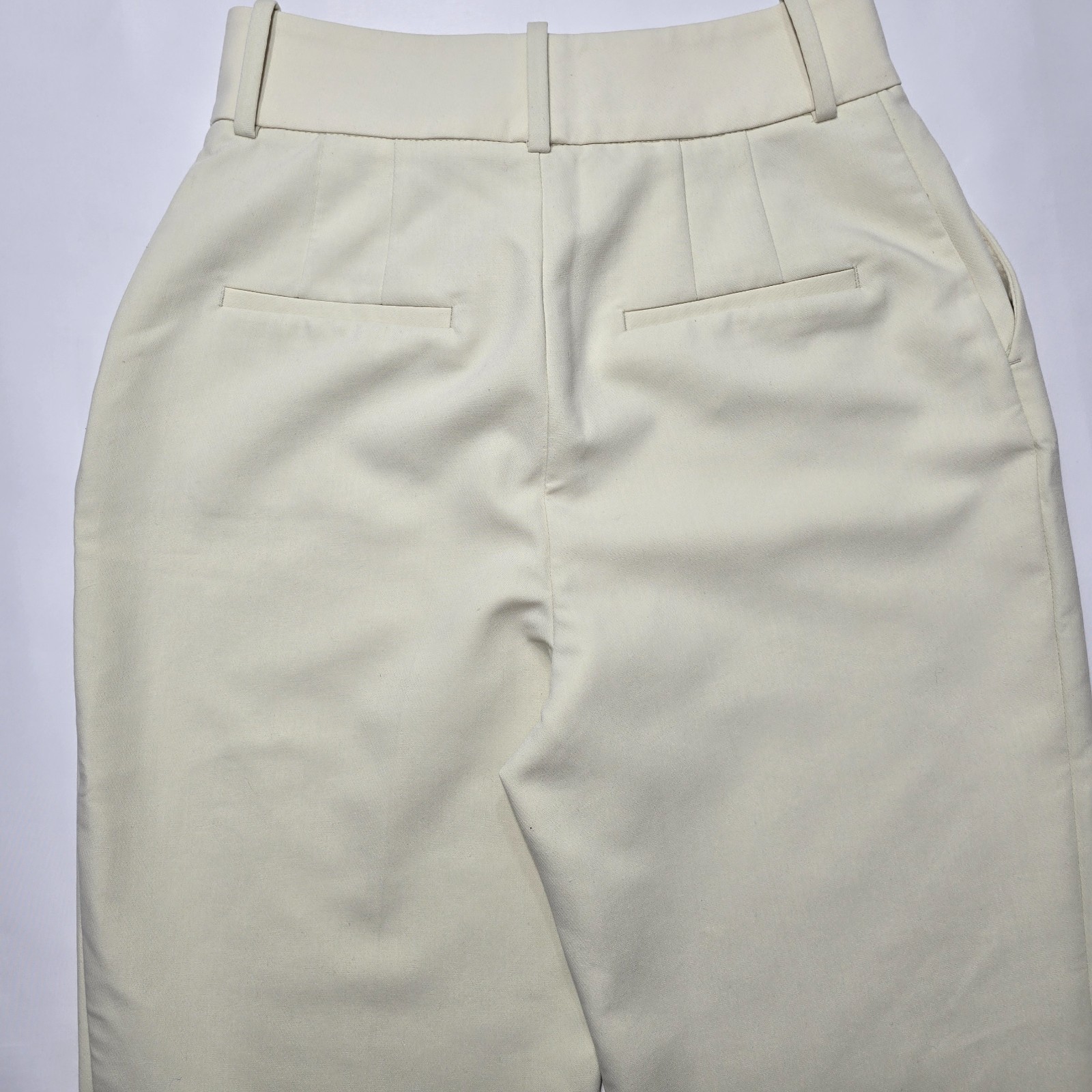 Zara Women’s High Waist Cream Ivory Ankle Dress Pants Size S