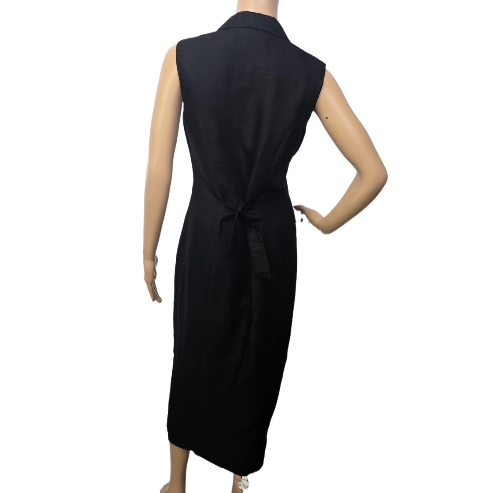 Vintage BP. Nordstrom Sheath Dress Women's Small – Black Linen Midi, Sleeveless