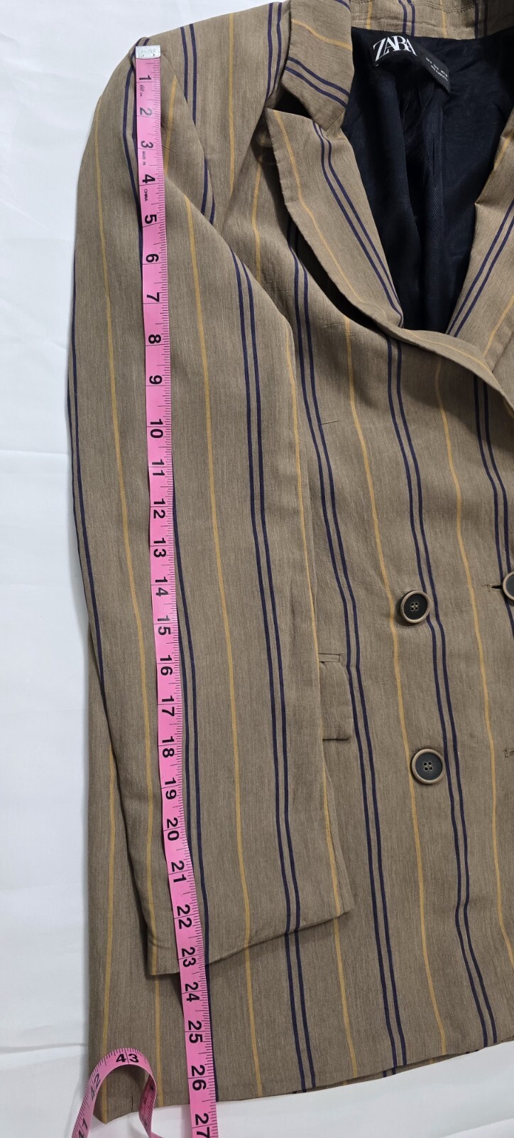 ZARA Striped Oversize Blazer - Size S, Bold and Stylish!