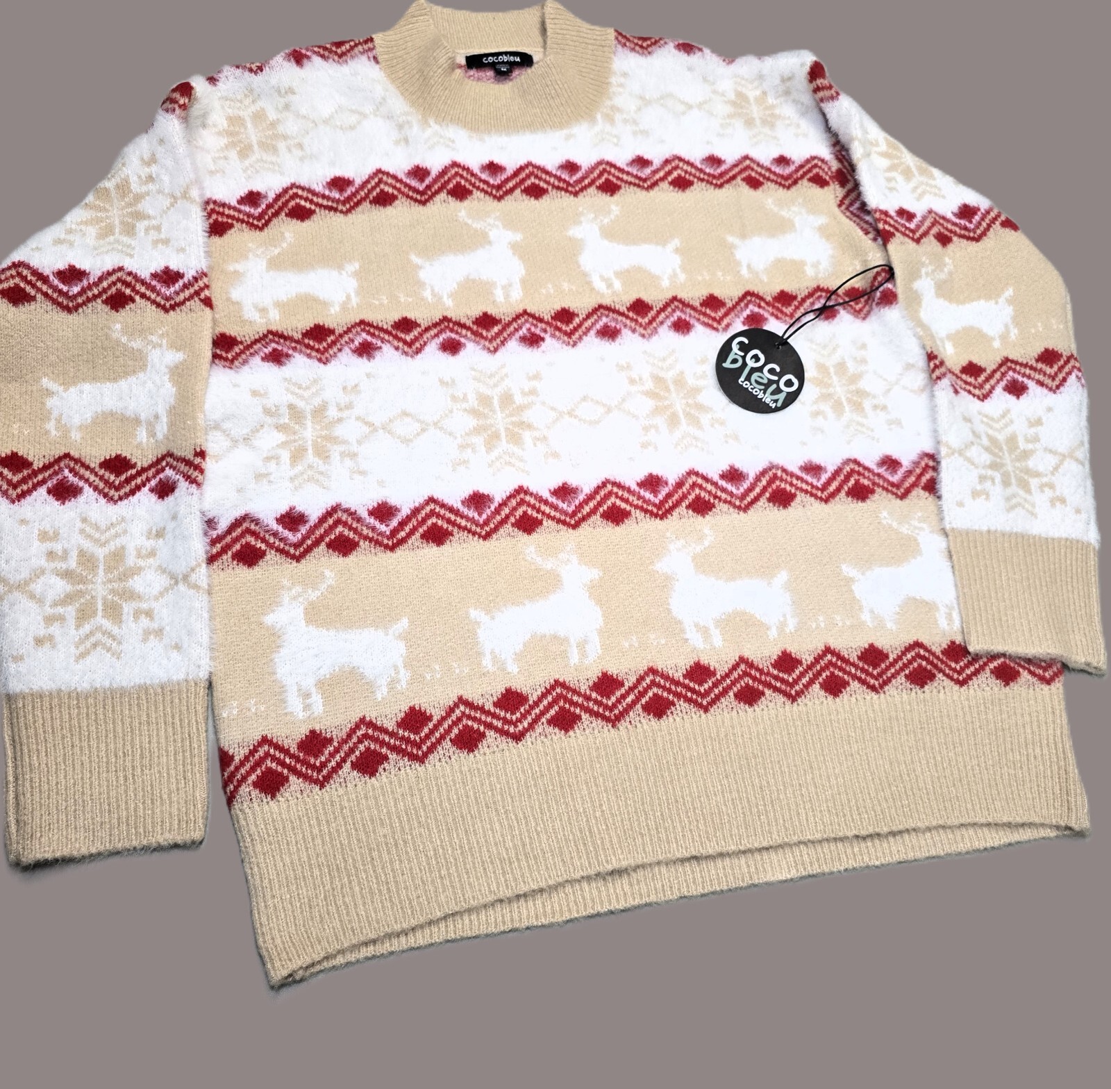 Cocobleu Women's Cozy Christmas Sweater – Festive & Soft – Size M