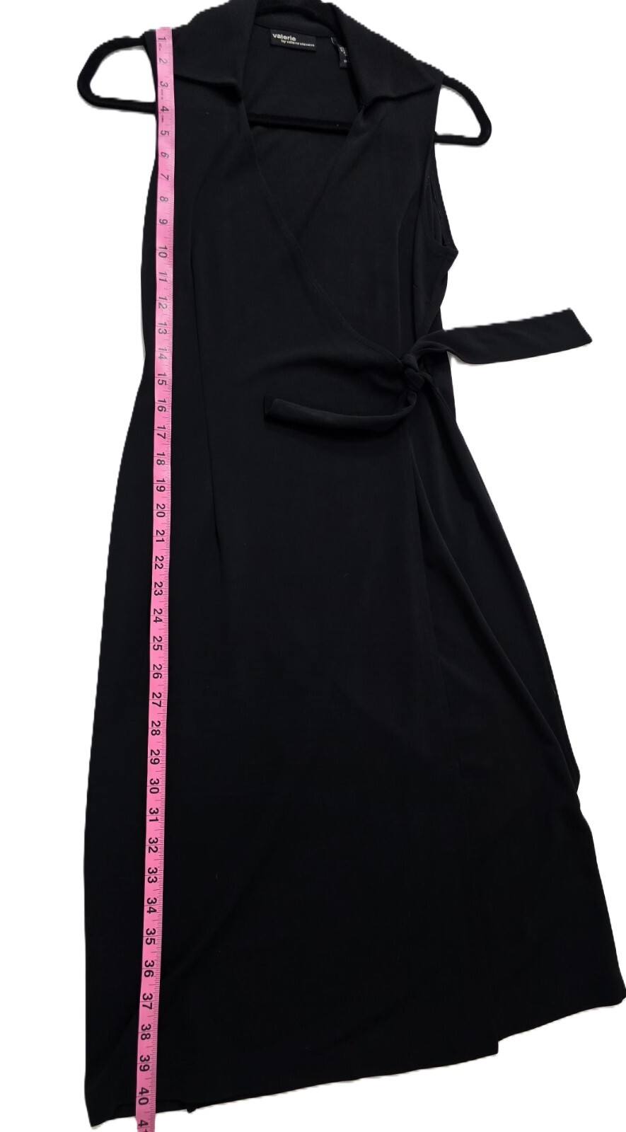 Valerie Stevens Women’s Sleeveless Wrap Dress, Size S – Elegant Midi