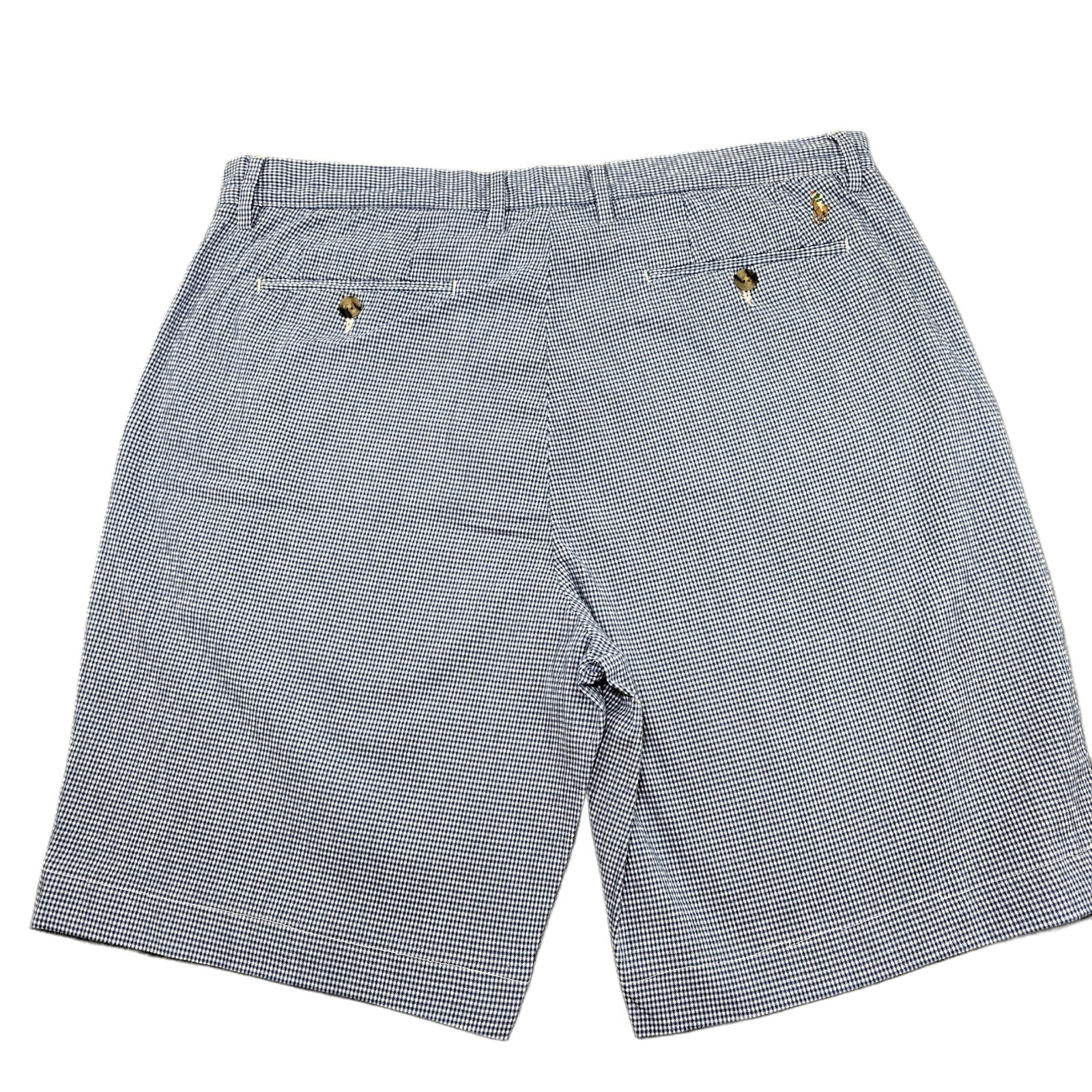 Polo Ralph Lauren Men’s Shorts 36 Blue White Houndstooth Chino Stretch Fit