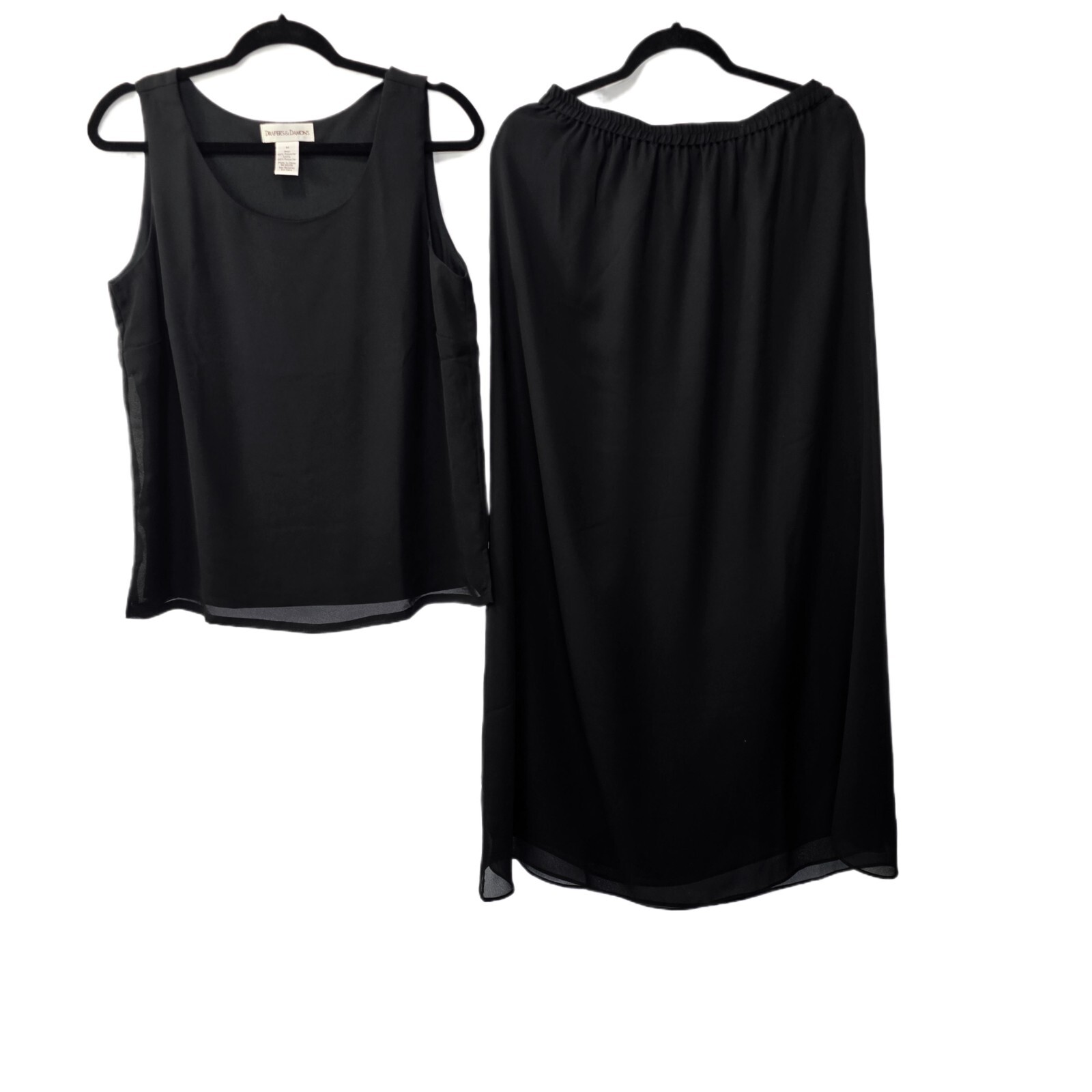 Draper's & Damons 2-Piece Set: Black Tank Top & Skirt - Size M