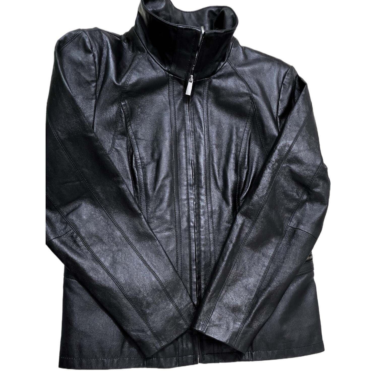 LA NOUVELLE RENAISSANCE Full Zip Genuine Leather Jacket Women's - Size L