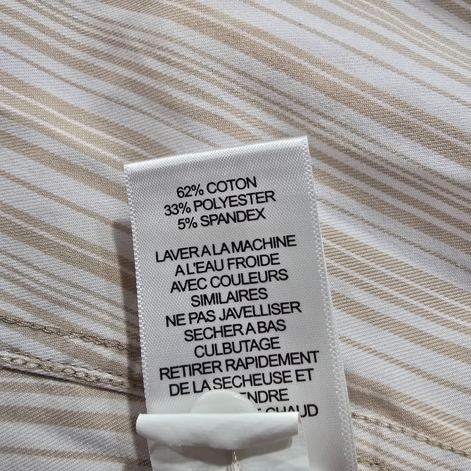 Foxcroft Women’s Non-Iron Stripe Long Sleeve Stretch Cotton Shirt SZ 6