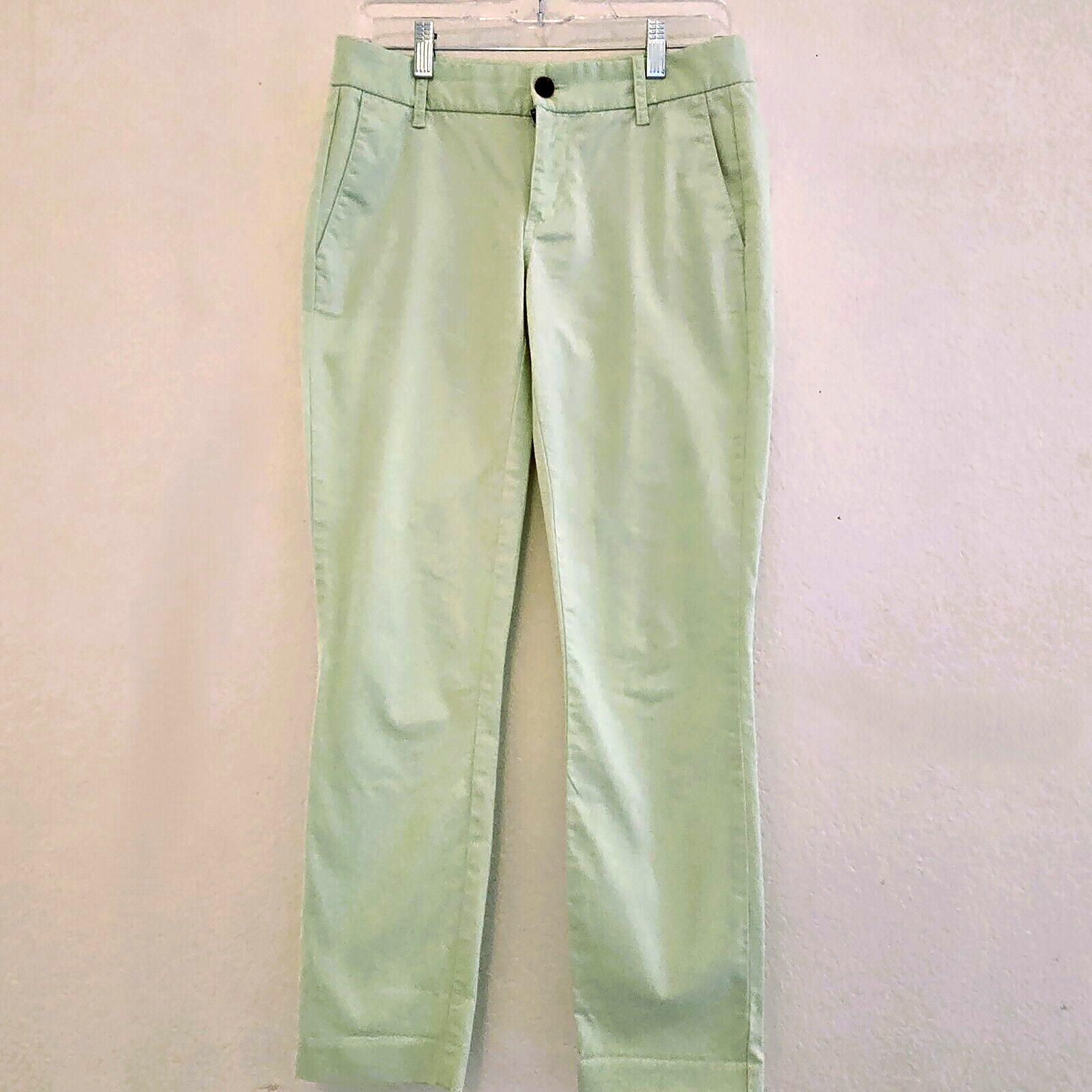 J.Crew Frankie Women's Tapered Chino Pants – Size 0, Stretch, Light Green Twill
