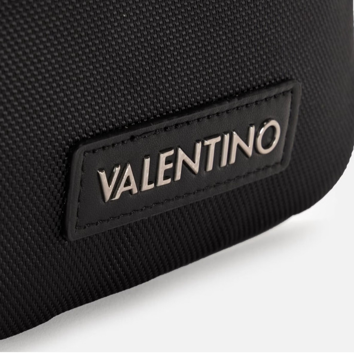 Valentino Men's Anakin Black Flight Crossbody Bag Canvas Leather Trim - Used