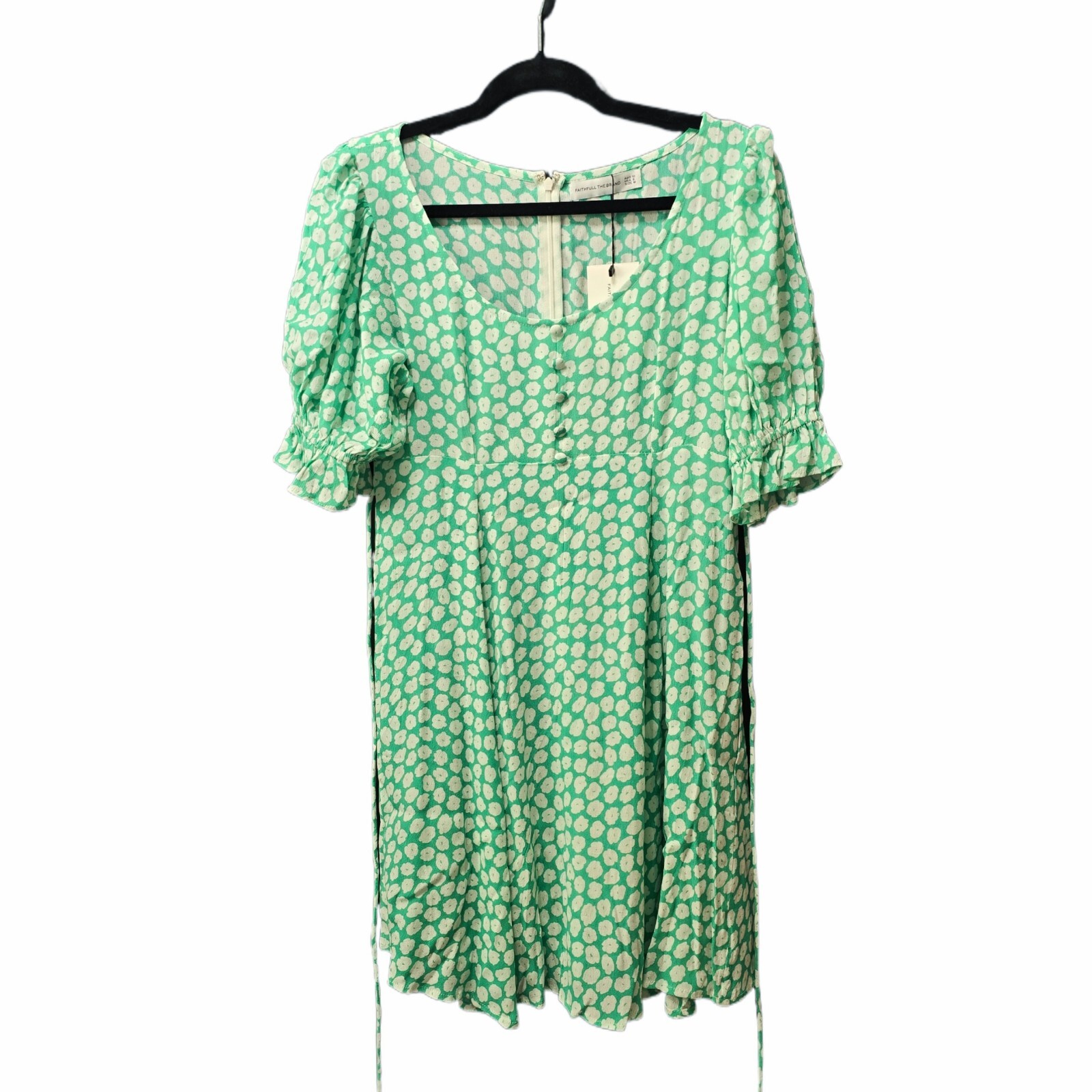 NWT Faithfull the Brand La Barben Mini Dress Cora Floral, Green, Size 6