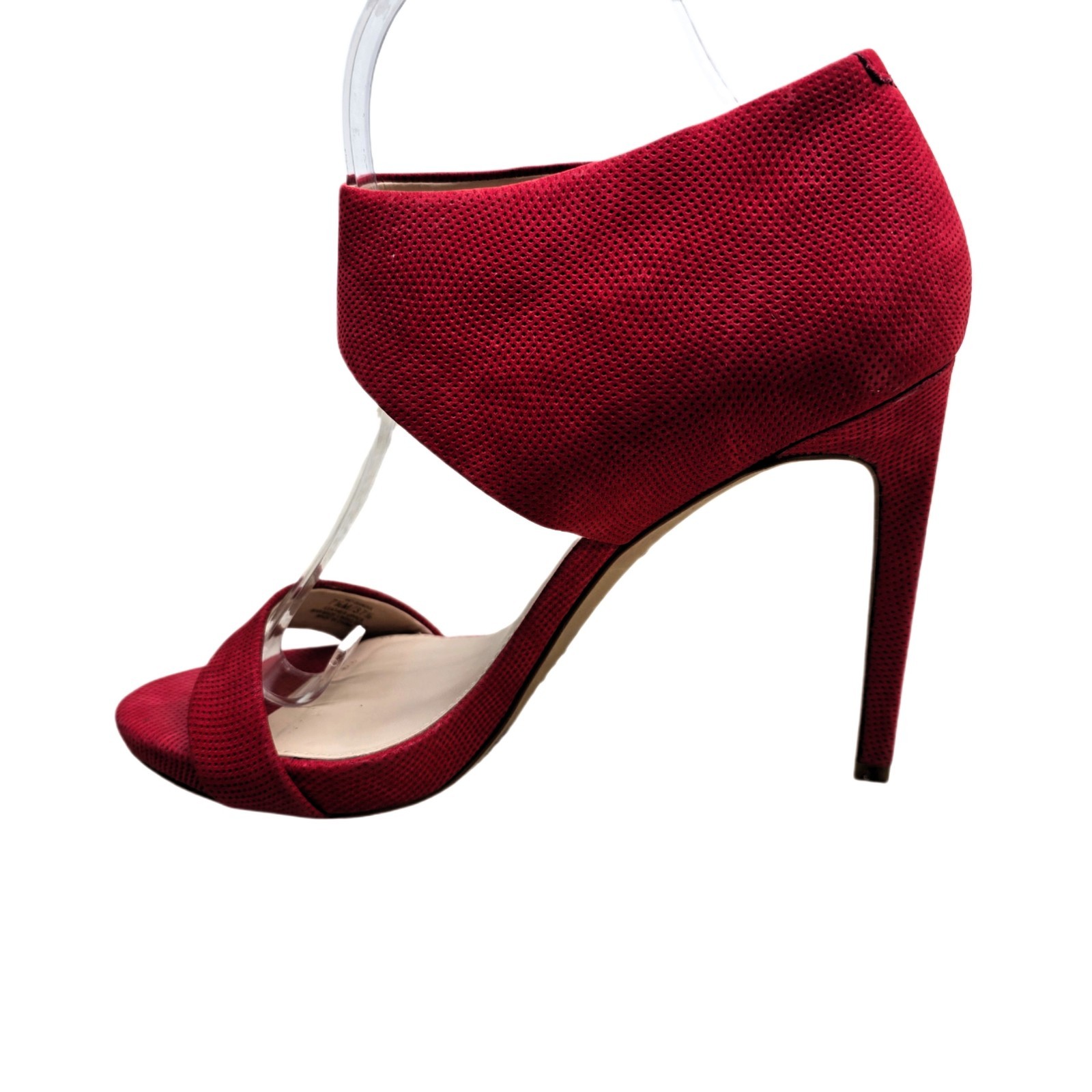 Vince Camuto Red Faux Suede Ankle Cuff Stiletto Heels – US 7.5 M