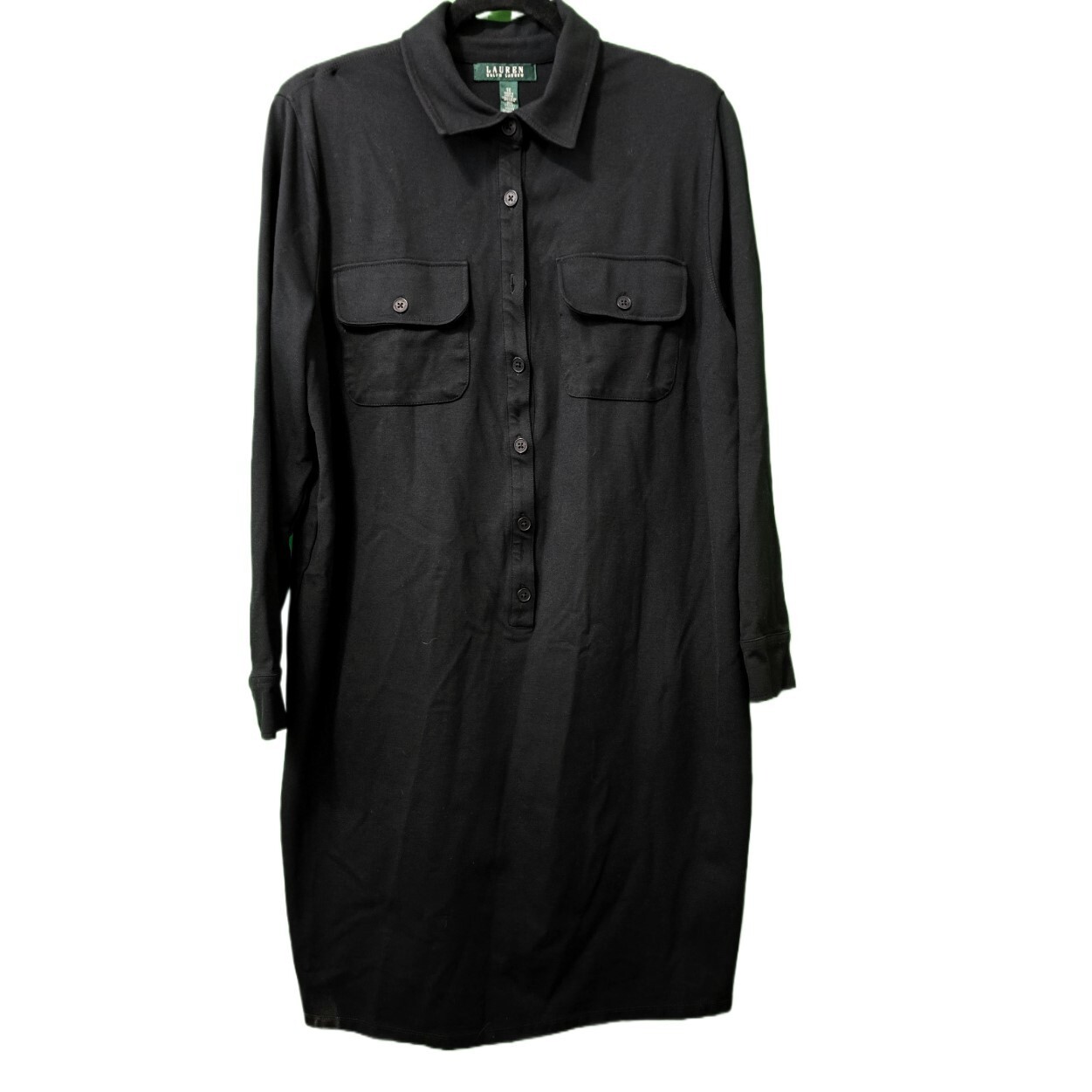 Lauren Ralph Lauren Women’s Black Long Sleeve Collared Dress, Size 1X.