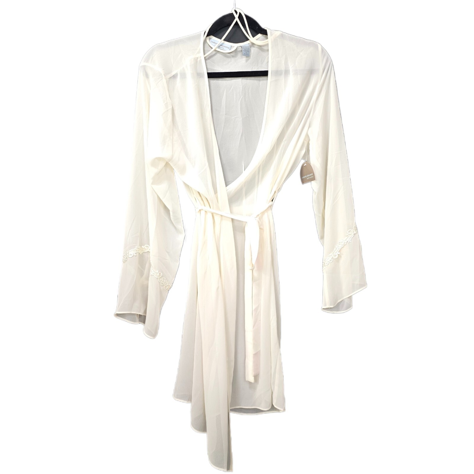 NWT VALERIE STEVENS NIGHTGOWN & ROBE SET, CREAM, SIZE S