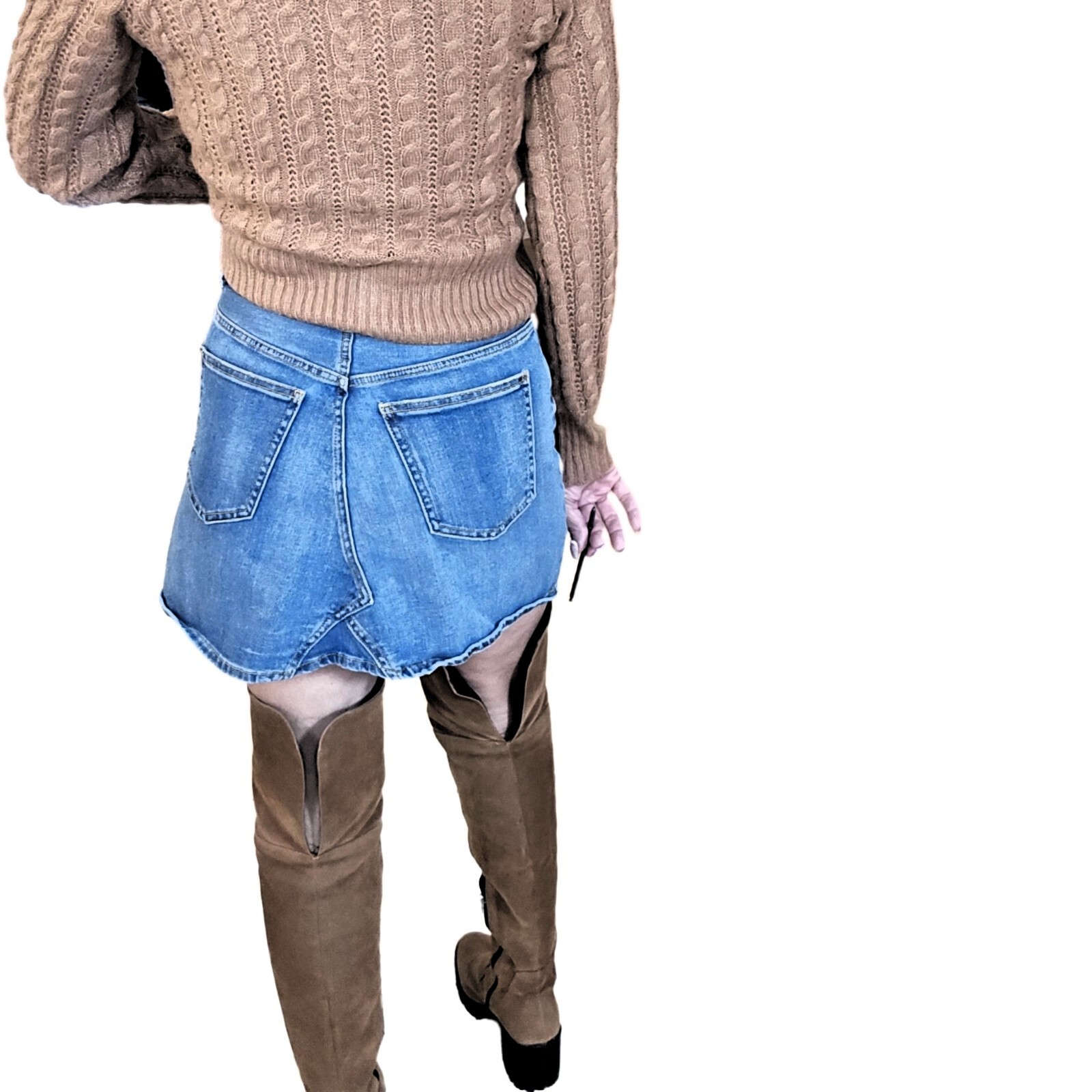 Zara Woman Premium Denim Collection | Denim Mini Skirt Medium Wash | Size S