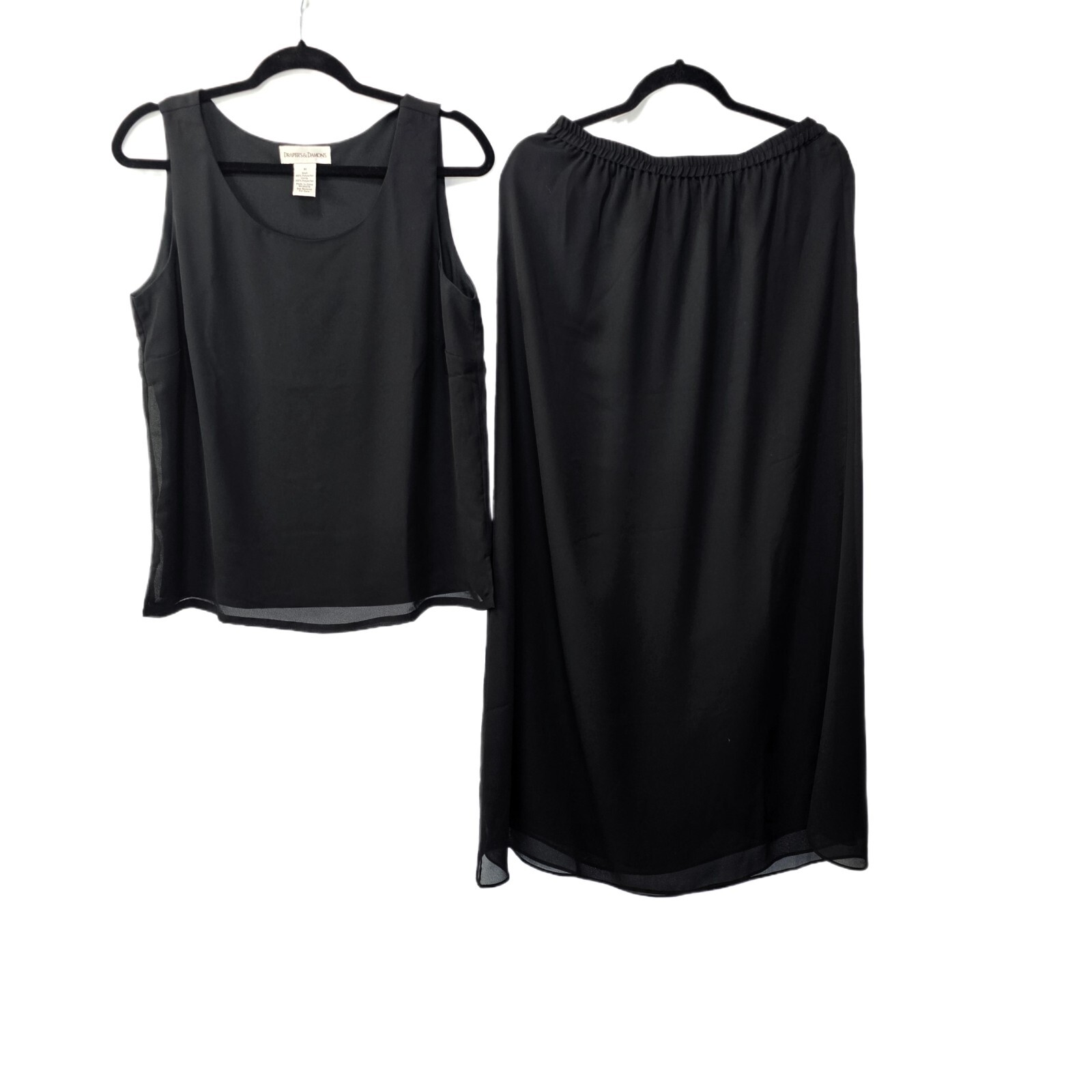 Draper's & Damons 2-Piece Set: Black Tank Top & Skirt - Size M