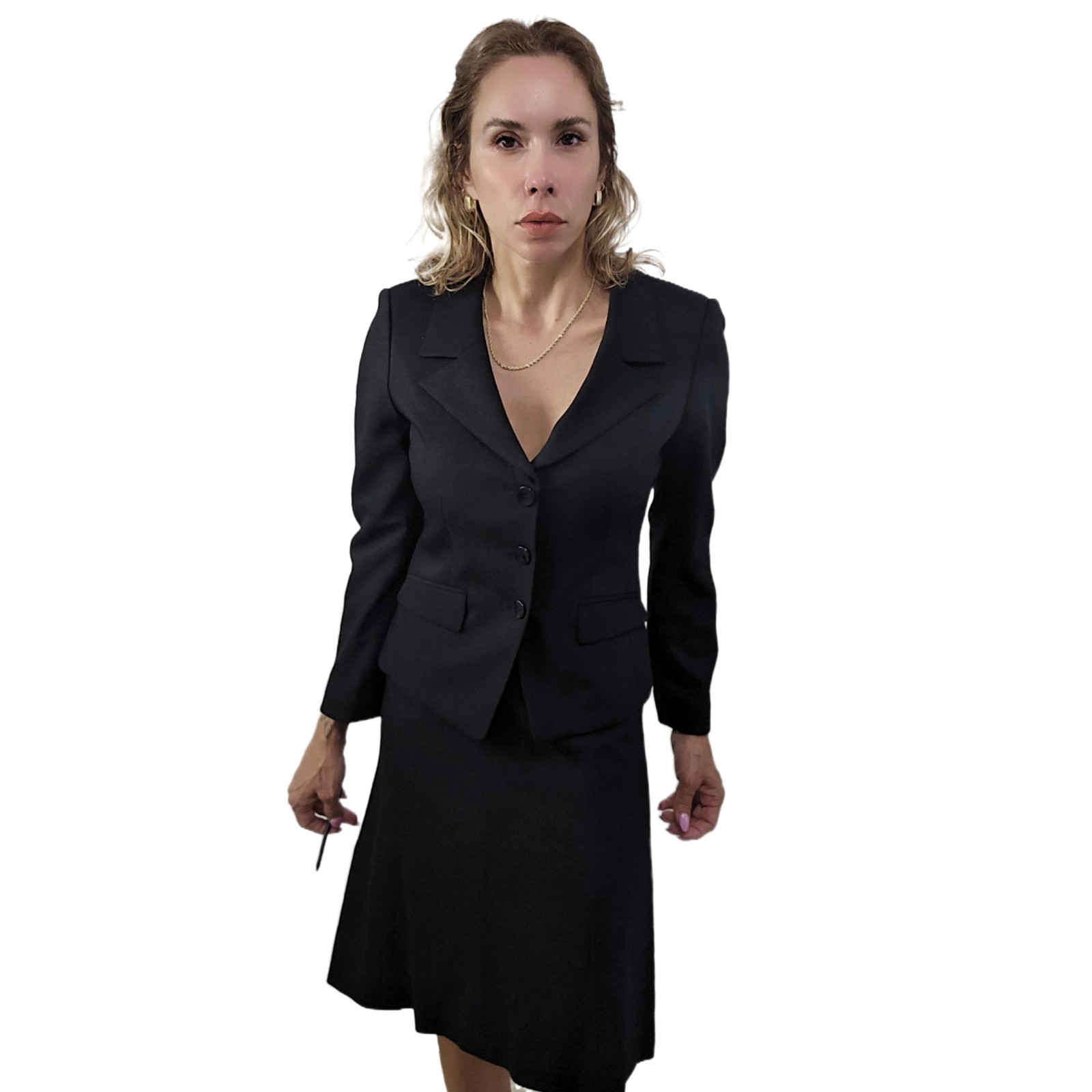 Talbots Women’s Wool Blend Black Business Office Workwear Suit Set 6P