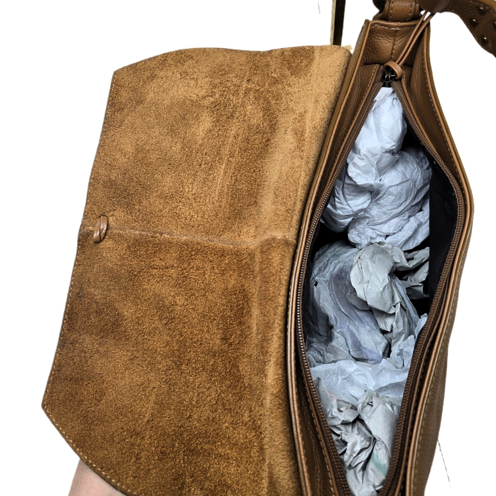 Via Spiga Genuine Leather Shoulder Bag - Caramel