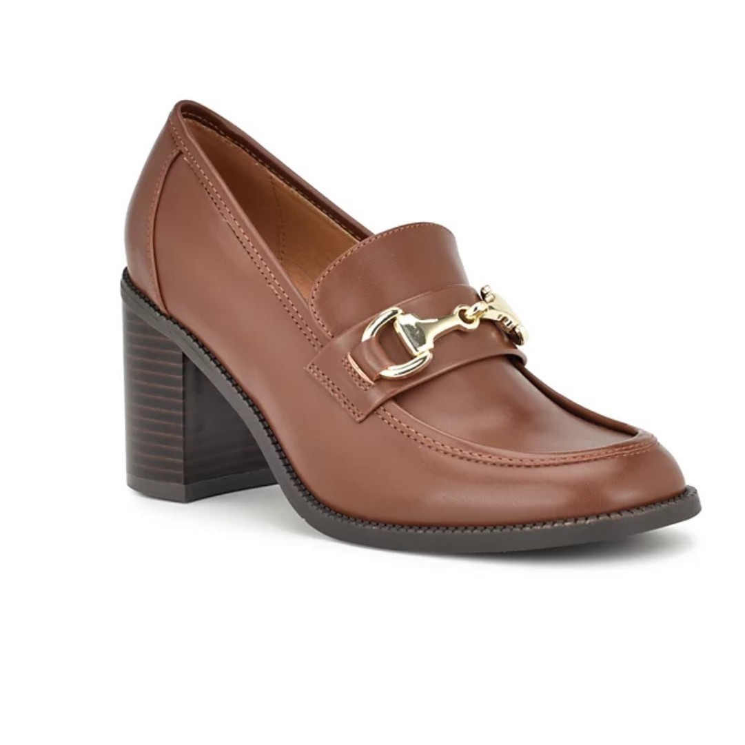 Nine West Women's Koolo Brown Bit Loafers Block Heel Size 9 M, New without box