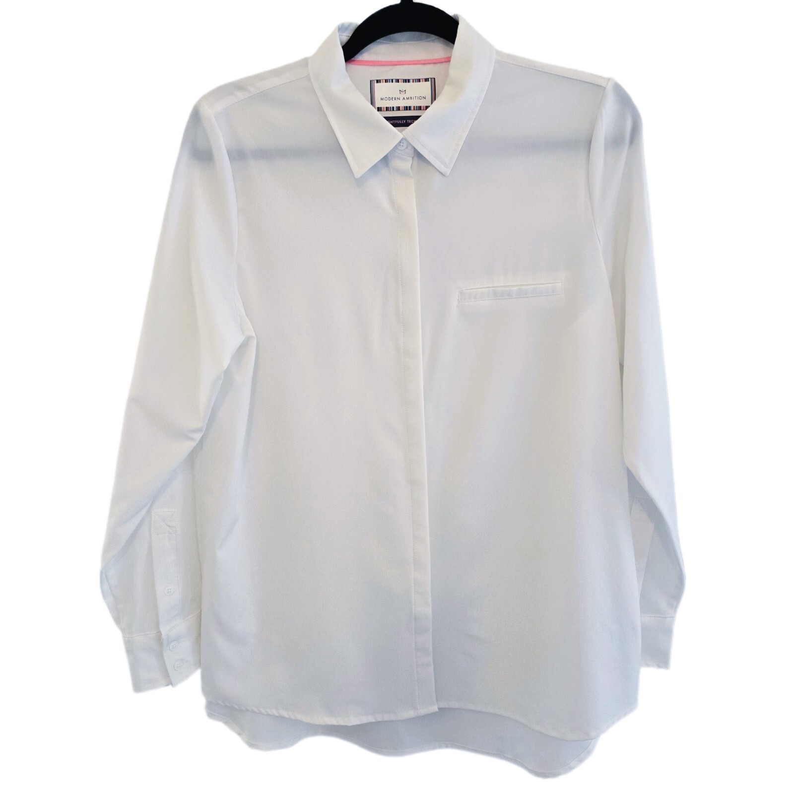 Modern Ambition Women's Delightfully Technical Travel Shirt – Size S White