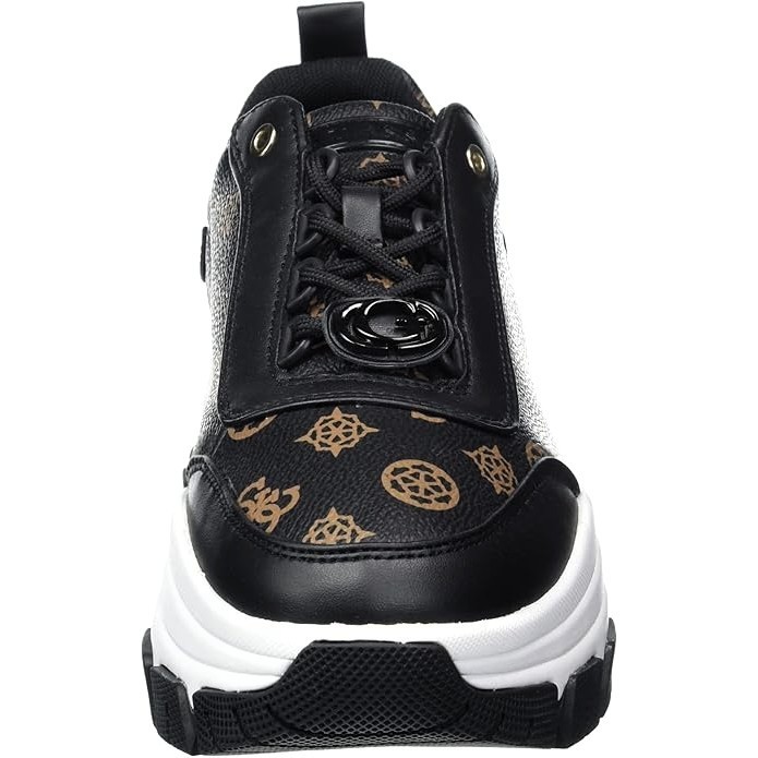 GUESS Women’s Bria Chunky Logo Sneaker Size 8 Black 4G Monogram Platform
