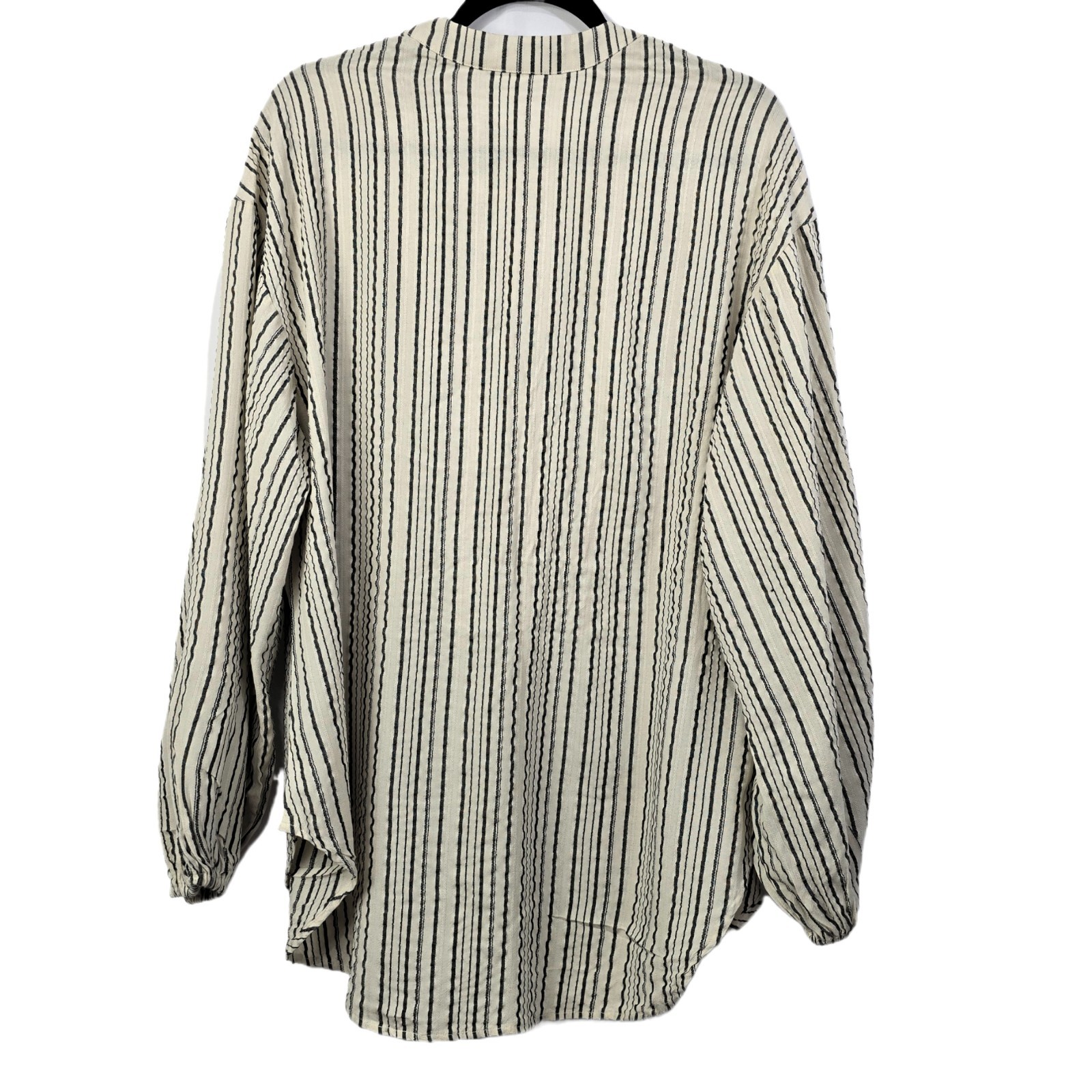 Free People Striped Bishop-Sleeve Tunic Blouse S – Boho Chic, All-Seasons