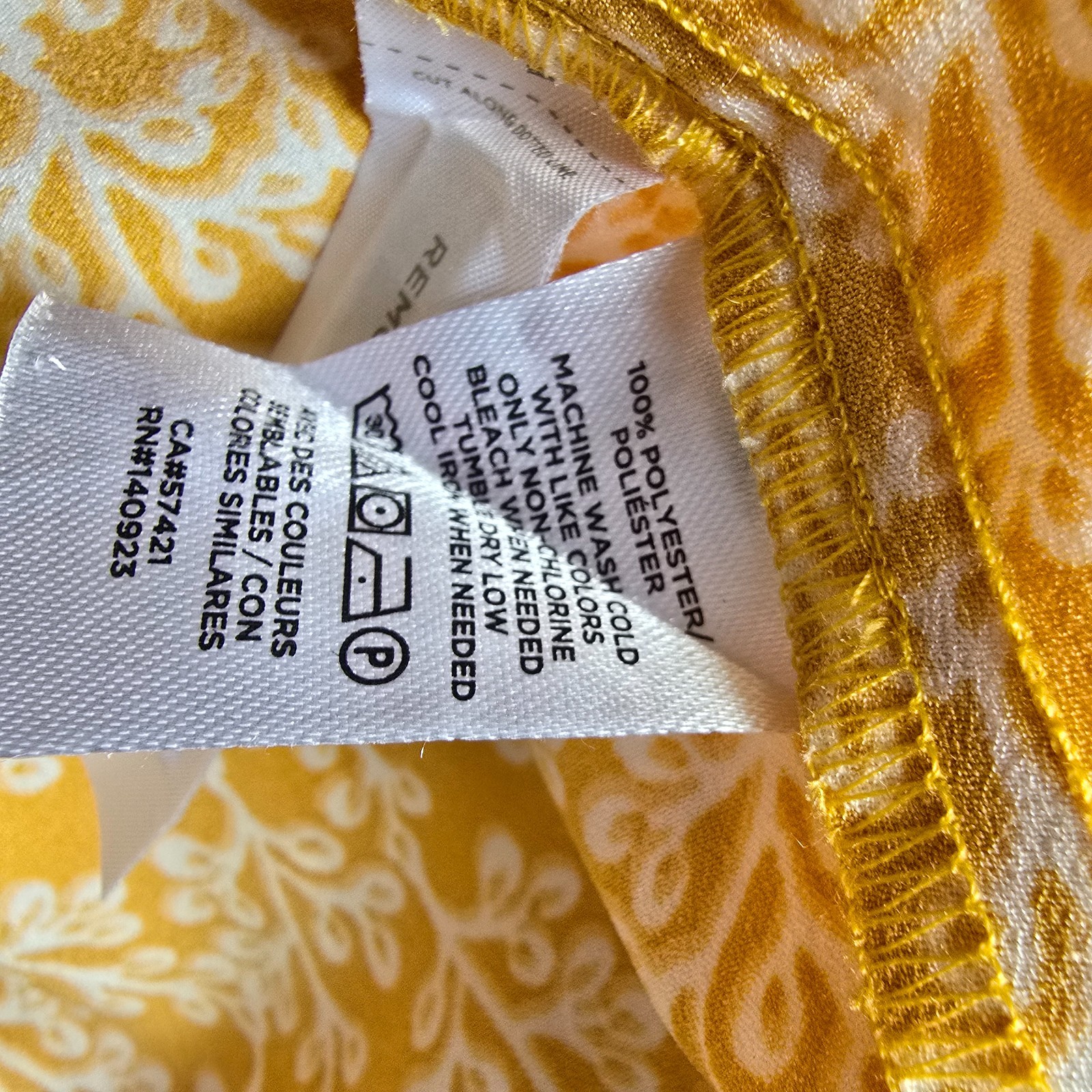 LOFT Gold Floral Satin Midi Skirt Size 0 A-Line Front Slit Yellow White Floral