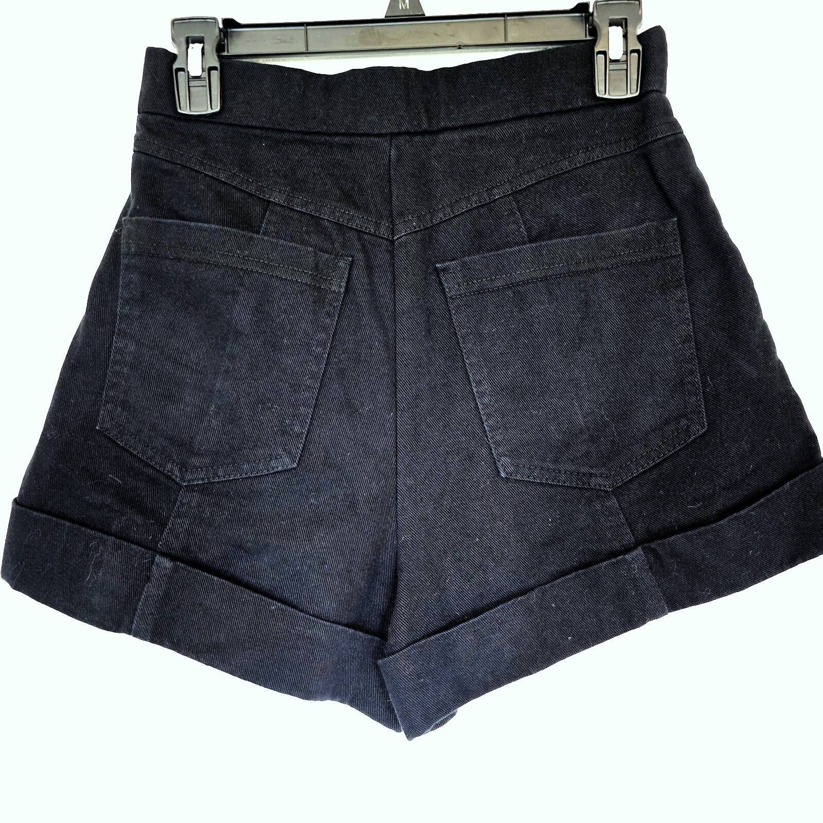 Zara Women's Black High-Waist Paperbag Shorts S 100% Cotton Pleated