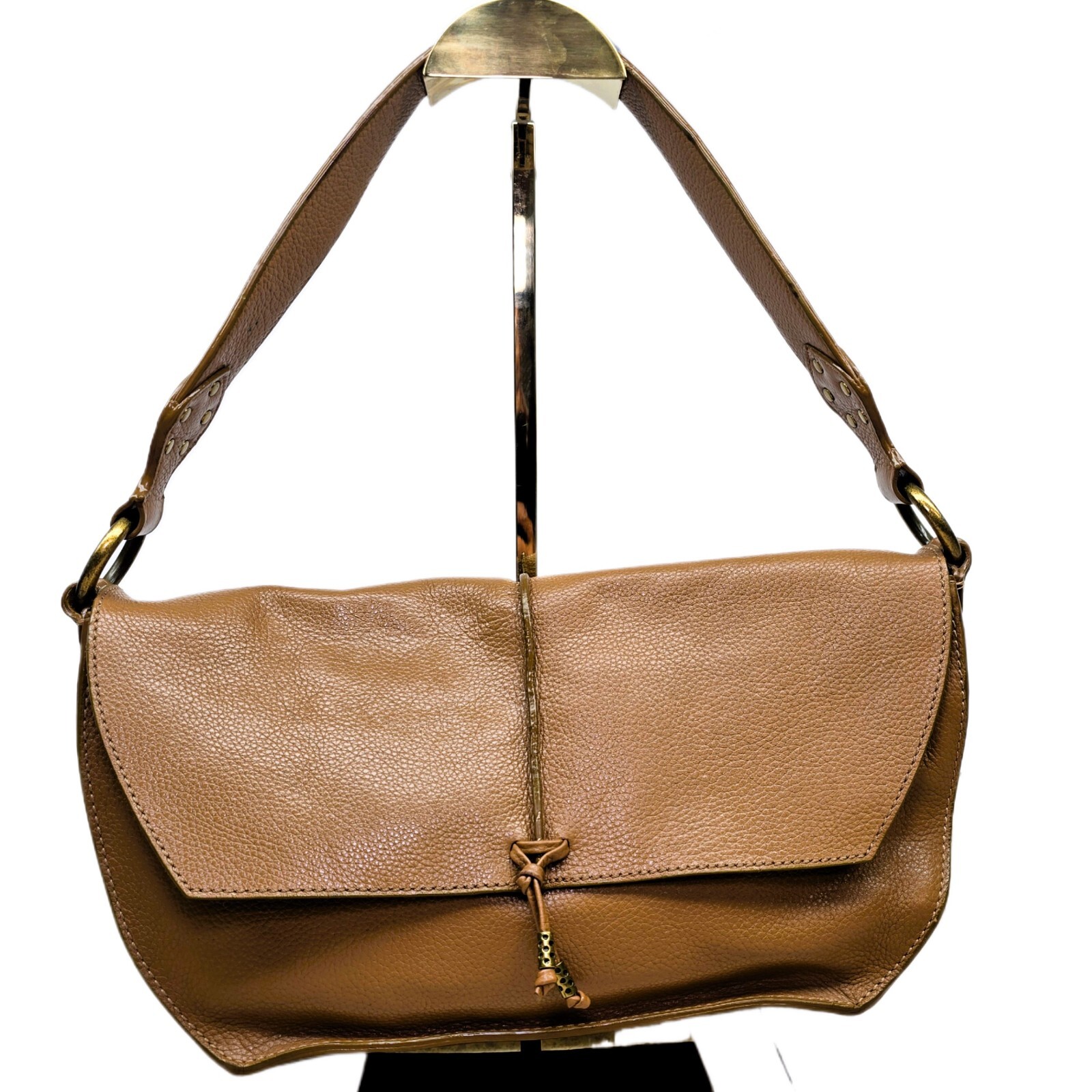 Via Spiga Genuine Leather Shoulder Bag - Caramel