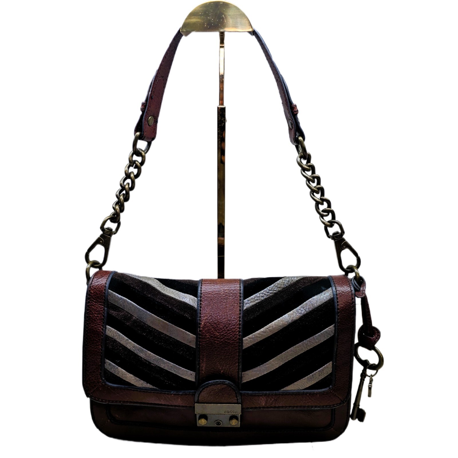 Fossil Vintage Genuine Leather & Suede Purse – Brown – Excellent Condition