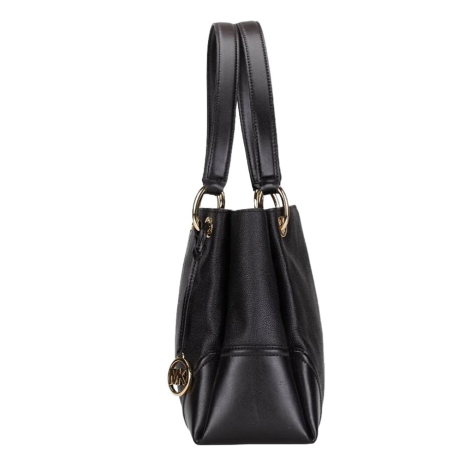 MICHAEL KORS NICOLE LARGE SHOULDER TOTE LEATHER BAG BLACK