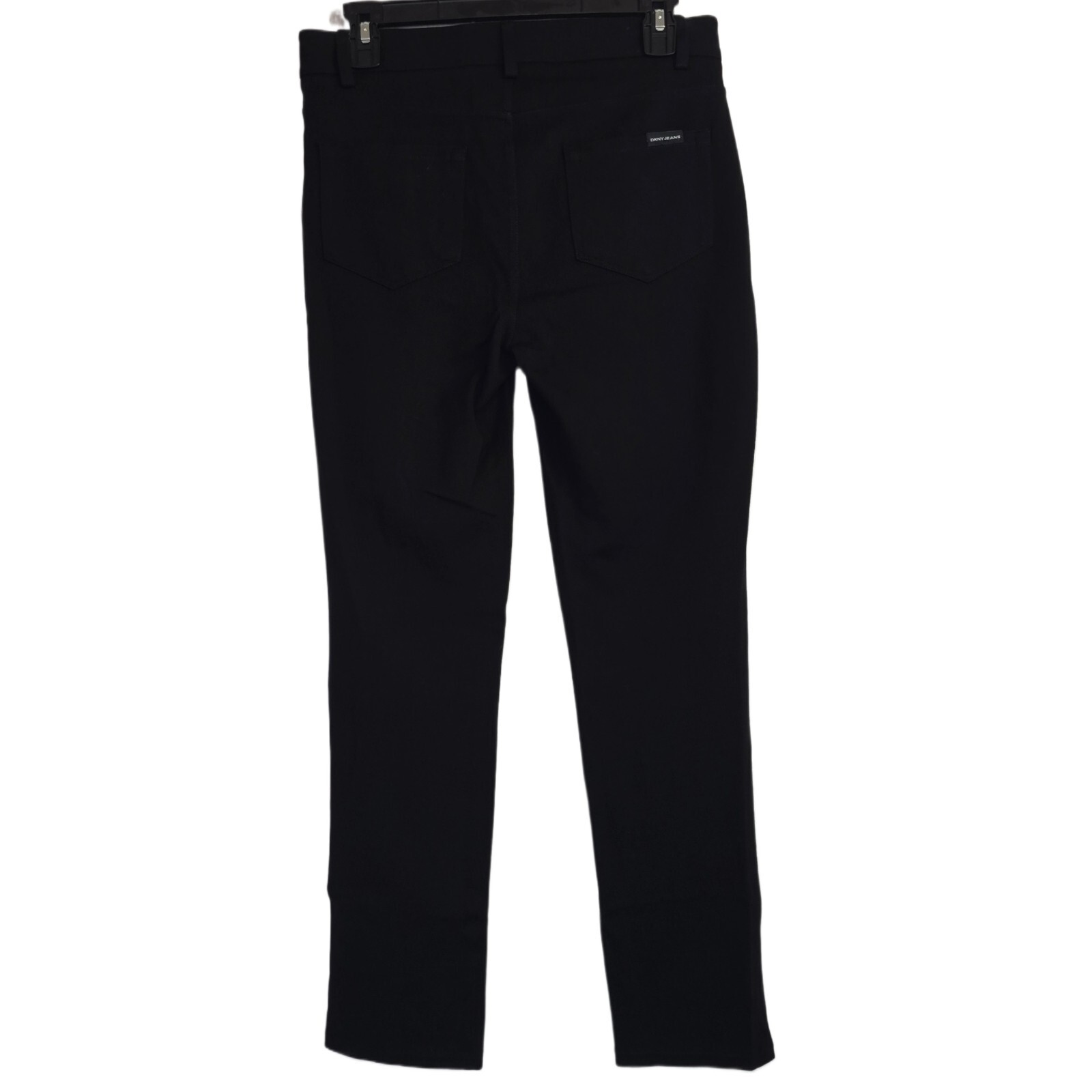 DKNY Jeans Women's Small Ponte Stretch Pants Black Slim Straight Leg