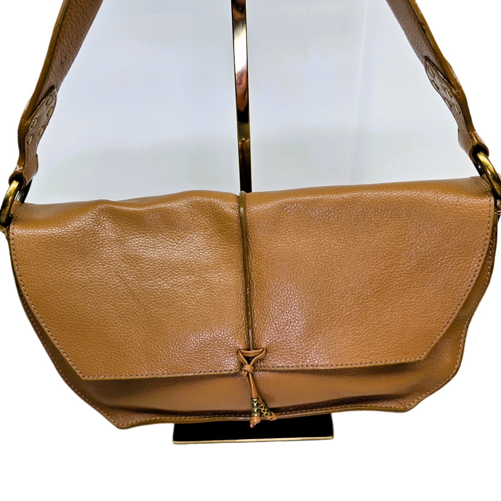 Via Spiga Genuine Leather Shoulder Bag - Caramel