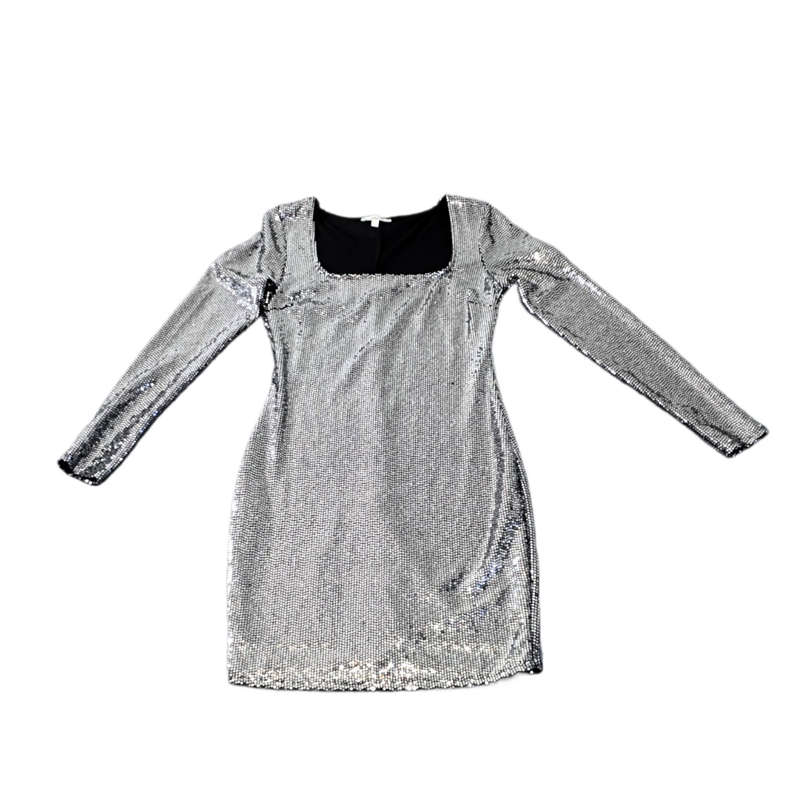 Charlotte Russe Women's Mini Dress – All Sequin Silver, Size Small