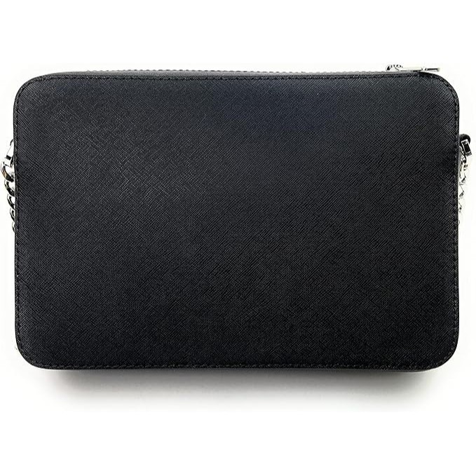 Michael Kors East West Women’s Crossbody Shoulder Bag Black Silver Leather NWT - New