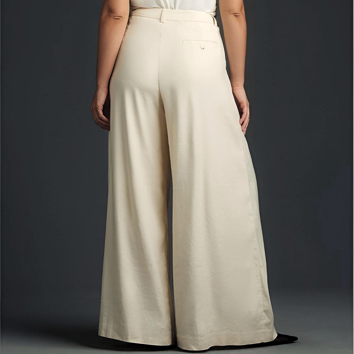 Maeve Anthropologie Avery Cream Wide-Leg Pleated Pants Women’s Size S